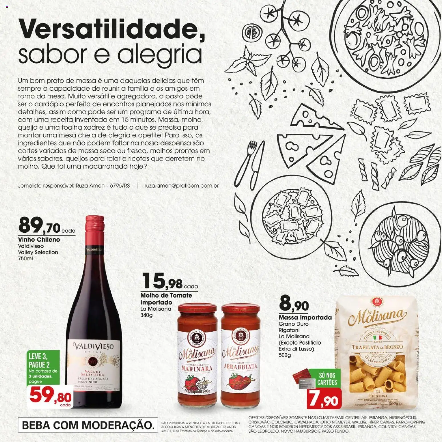 Zaffari Folheto - válido de 25/06/2026 | Página: 2 | Produtos: Molho de tomate, Queijo, Vinho, Bourbon