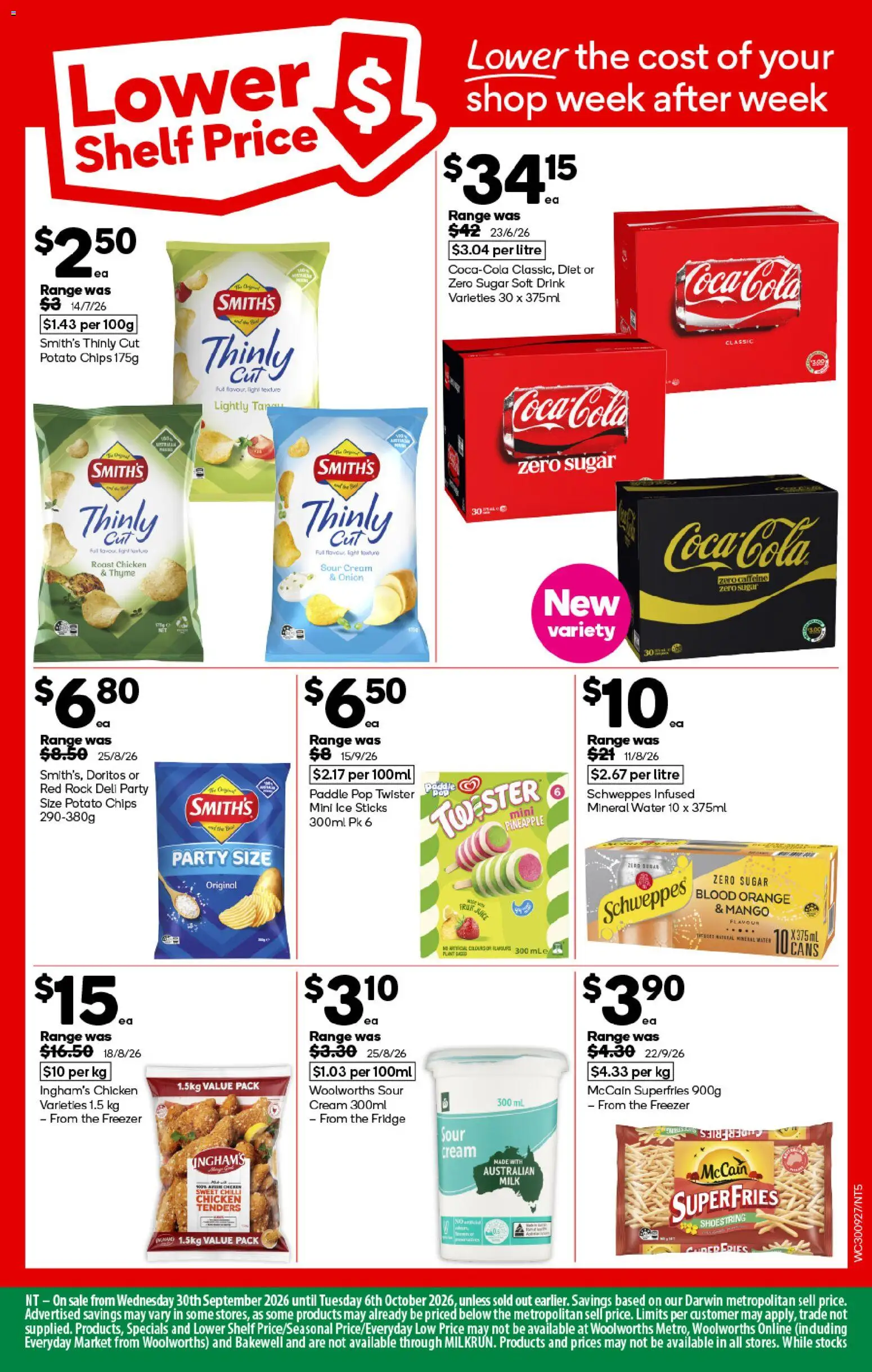 Woolworths catalogue - valid from 30/09/2026 | Page: 5 | Products: Chicken, Sour cream, Onion, Freezer