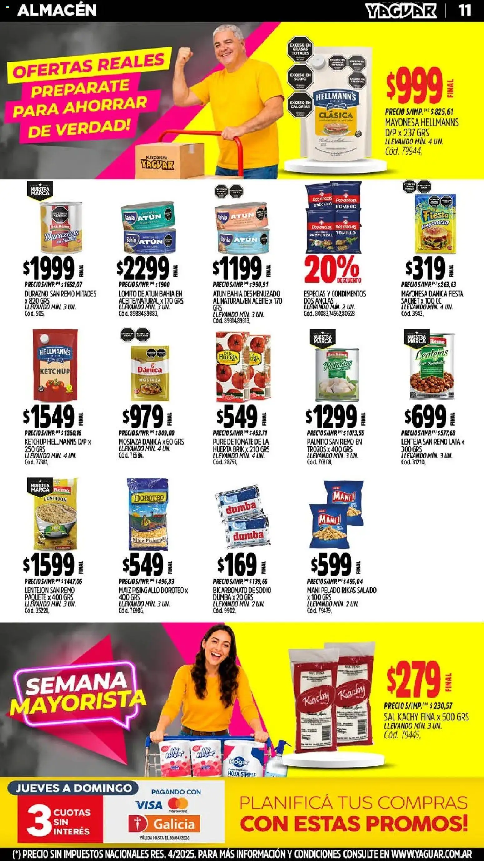 Yaguar - Oferta Semanal Jujuy │ válido desde el 18.05.2026 | Página: 11 | Productos: Aceite, Ketchup, Mostaza, Tomate