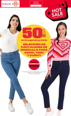 Vista previa de Del Sol y Woolworth Hot Sale, nuevo folleto de la tienda, válido en México a partir del 25.05.2026 | Página: 2 | Productos: Pantalones, Pantalones de mezclilla