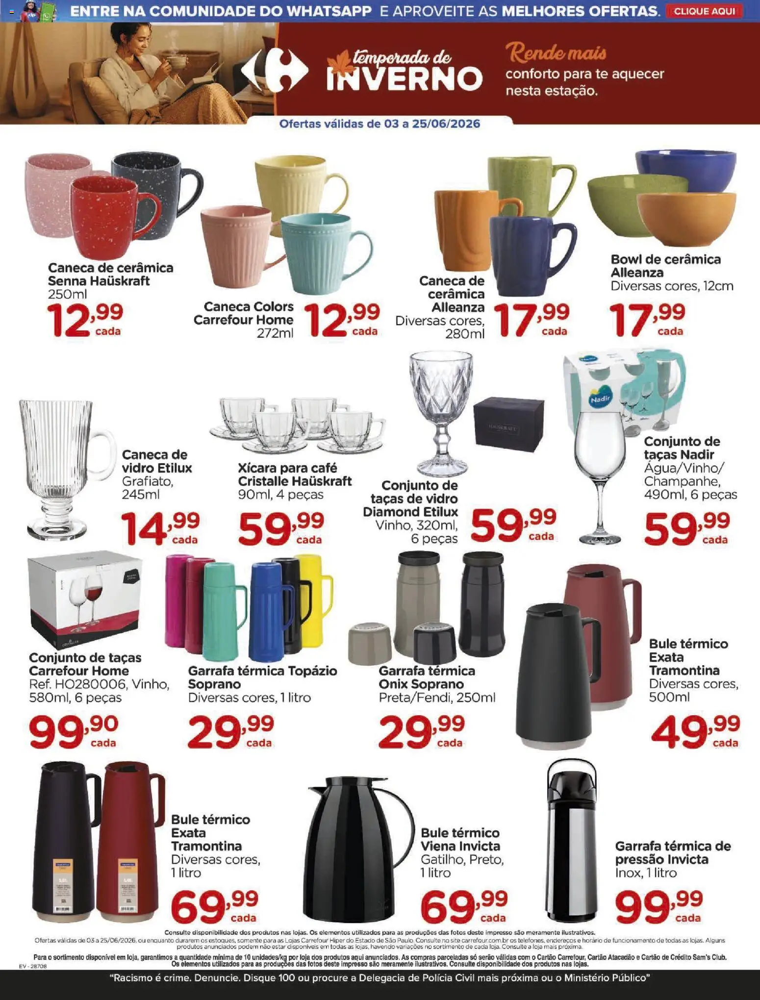 Carrefour Folheto - válido de 03.06.2026 | Página: 3 | Produtos: Taças, Garrafa térmica, Café, Caneca