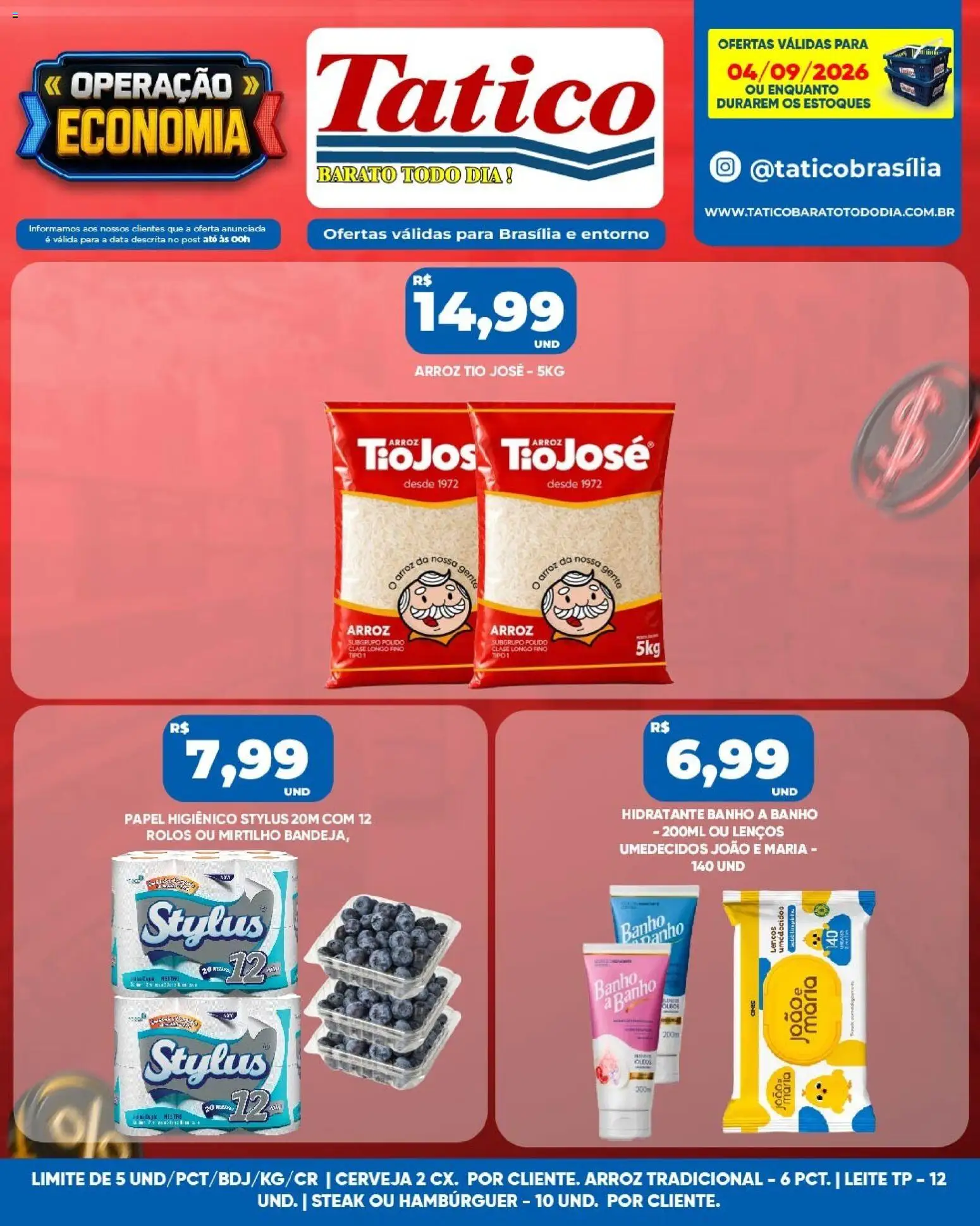 Tatico Folheto - válido de 04/09/2026 | Página: 7 | Produtos: Leite, Cerveja, Hambúrguer, Papel higiênico