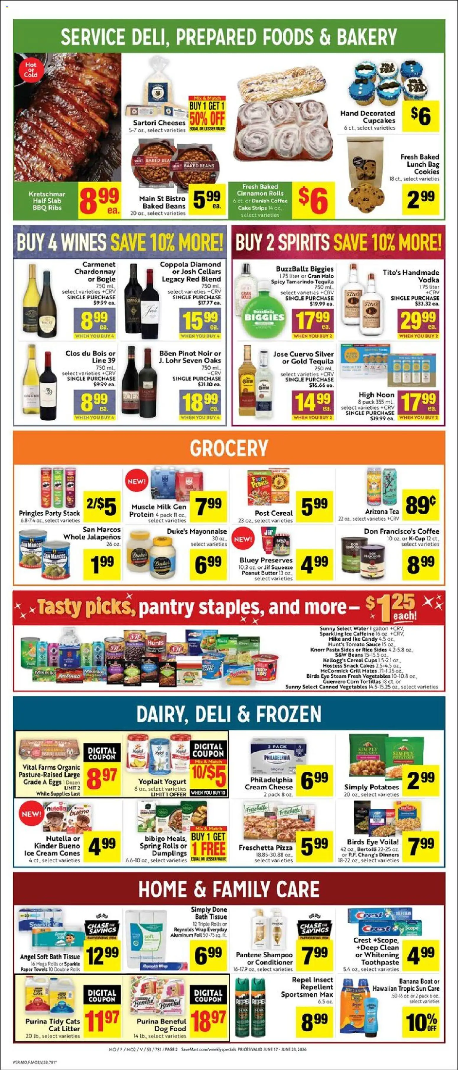 Save Mart Weekly - CA - valid from 17.06.2026 | Page: 2 | Products: Bath, Mayonnaise, Bag, Grill
