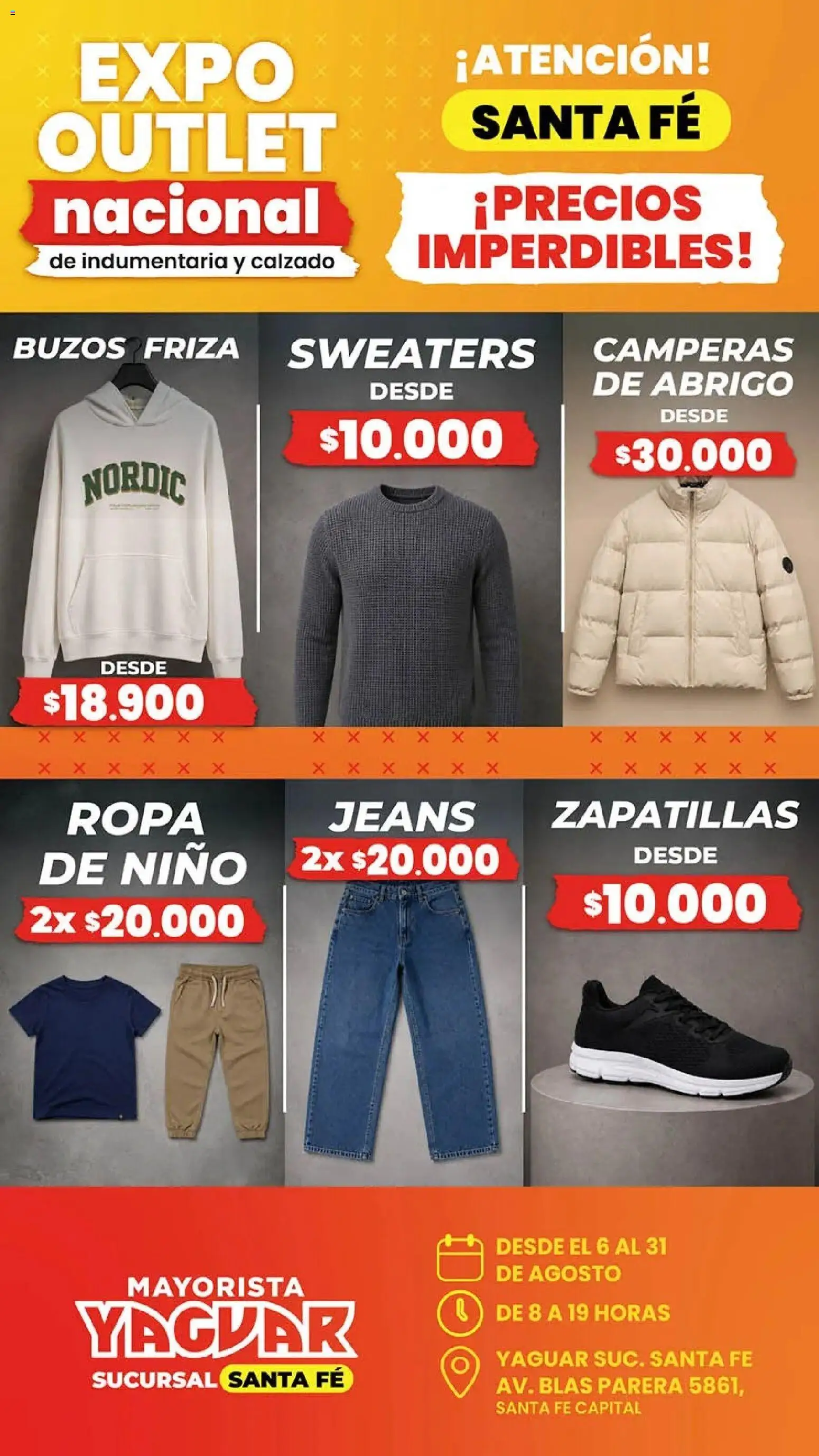Yaguar - Oferta Semanal Santa Fé │ válido desde el 10/08/2026 | Página: 5 | Productos: Ropa, Zapatillas