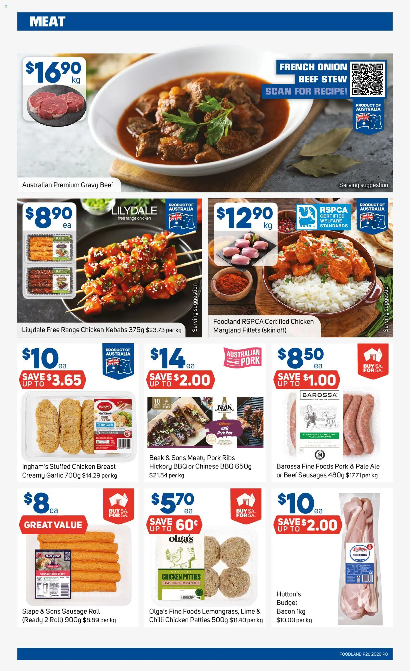 Foodland catalogue - valid from 08/07/2026 | Page: 8 | Products: Chicken, Steak, Sausage, Lime