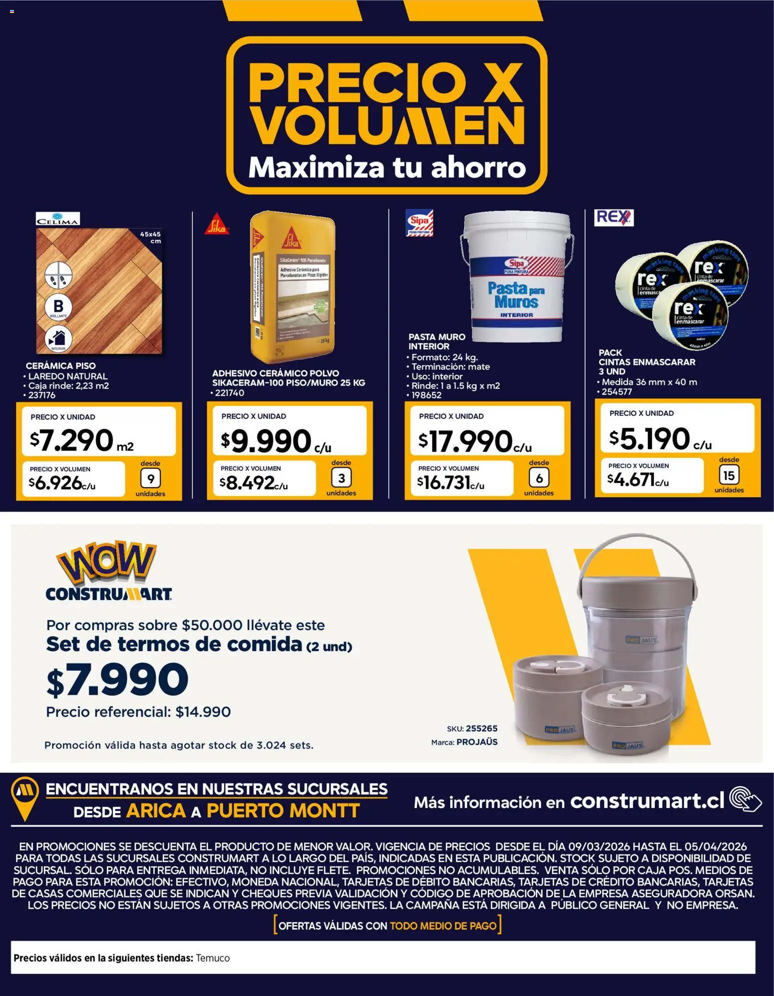 Construmart Ofertas │ válido desde el 01.03.2026 | Página: 22 | Productos: Pintura, Sobre, Campana, Pasta