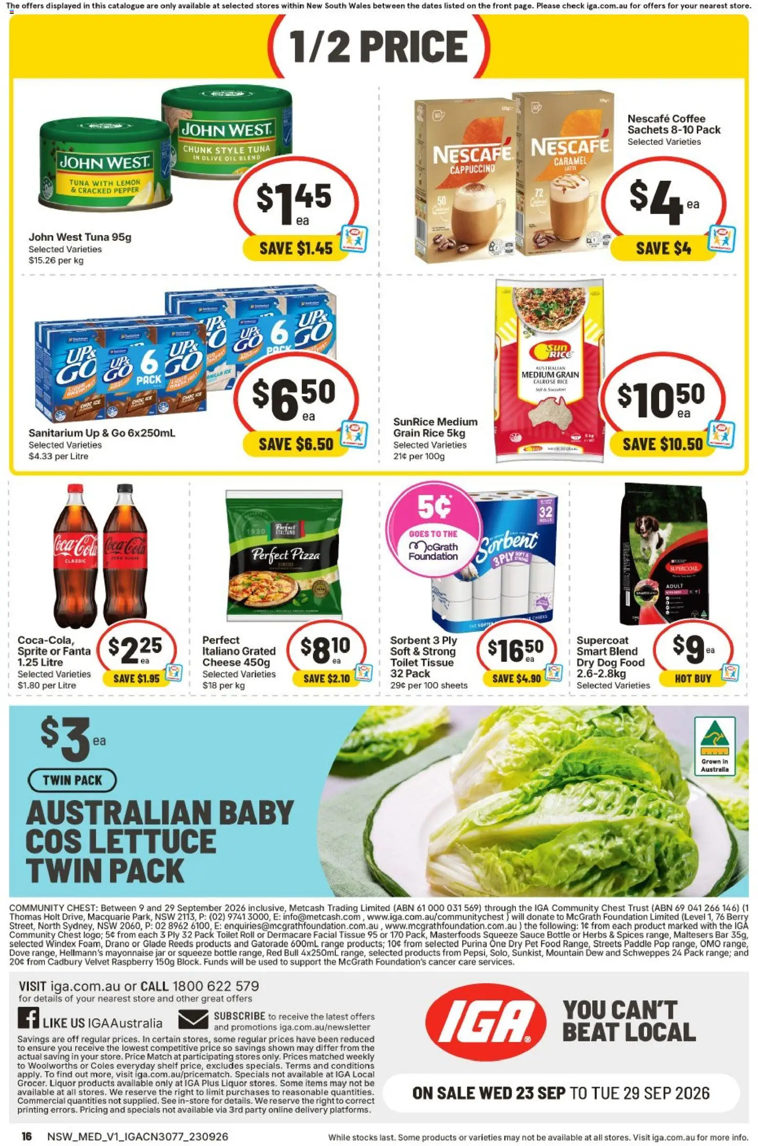 IGA catalogue - valid from 23/09/2026 | Page: 16 | Products: Toothpaste, Lemon, Foundation, Bathroom