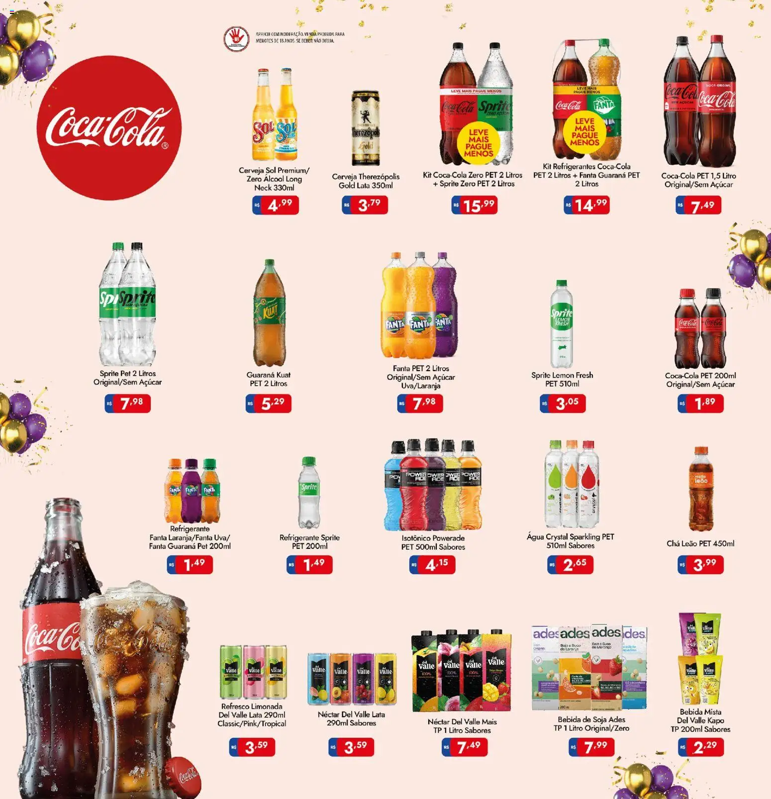 Supermercados Rondon Folheto - válido de 21/09/2026 | Página: 3 | Produtos: Cerveja, Chá, Refrigerante, Soja