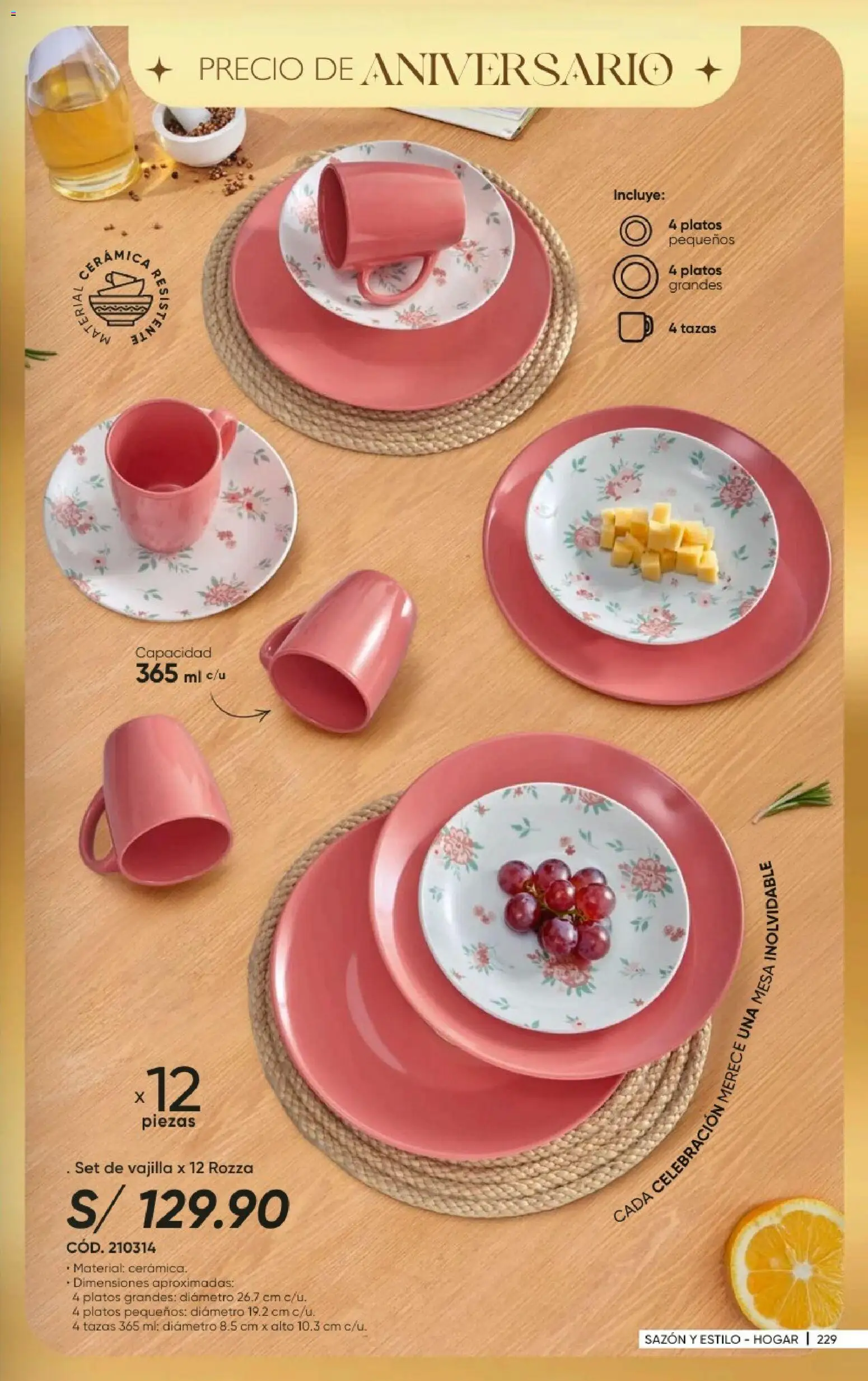 Catálogo Azzorti válido desde 20/09/2026 | Página: 231 | Productos: Platos, Mesa