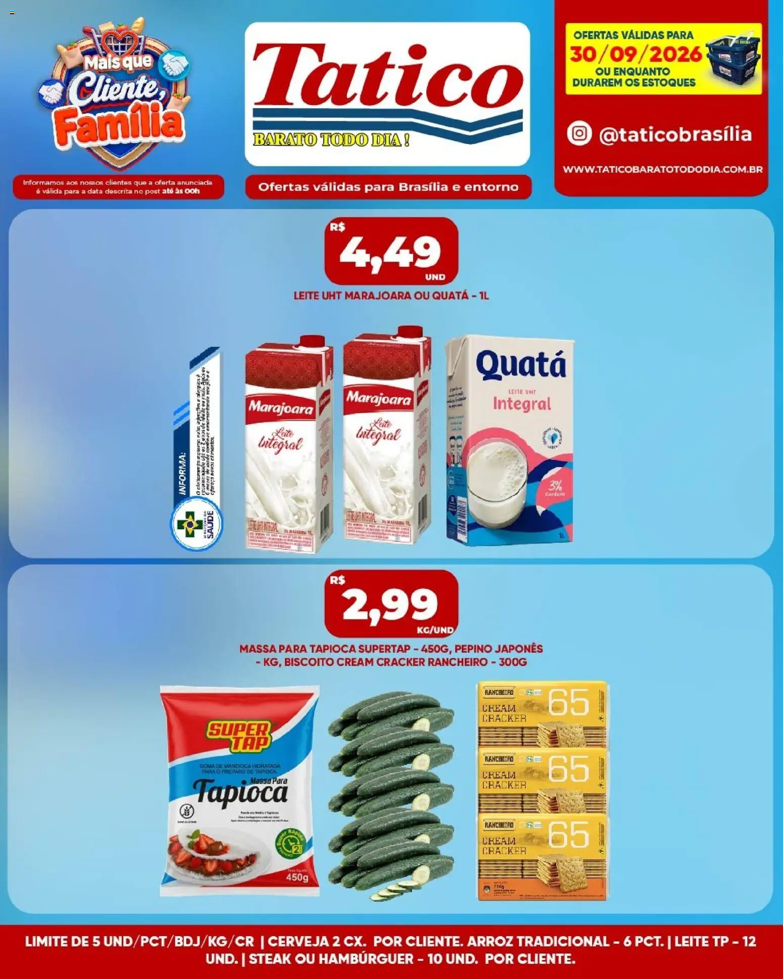 Tatico Folheto - válido de 30/09/2026 | Página: 3 | Produtos: Biscoito, Steak, Tapioca, Cerveja