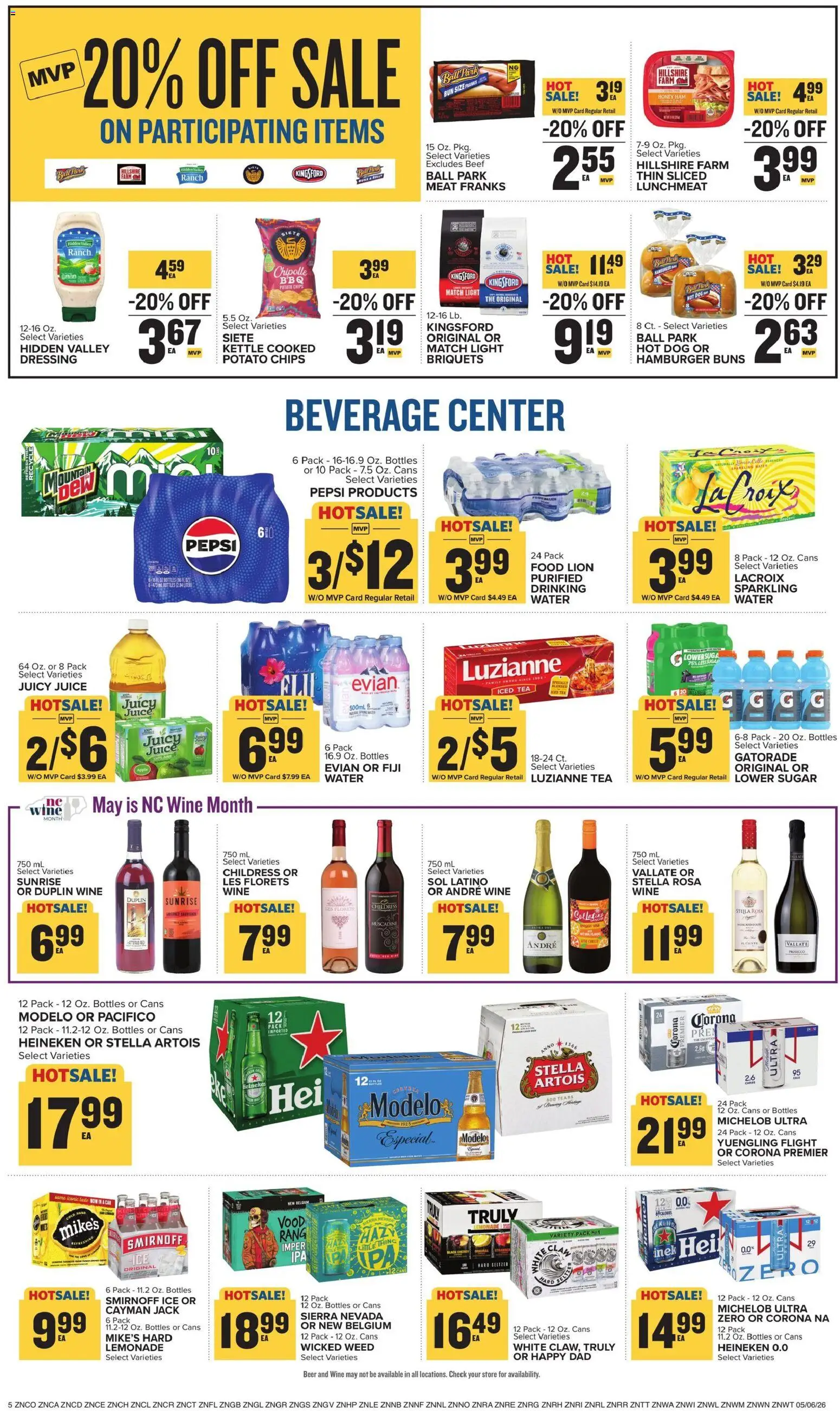 Food Lion Weekly Ad - valid from 06.05.2026 | Page: 9 | Products: Beer, Beef, Water, Sugar