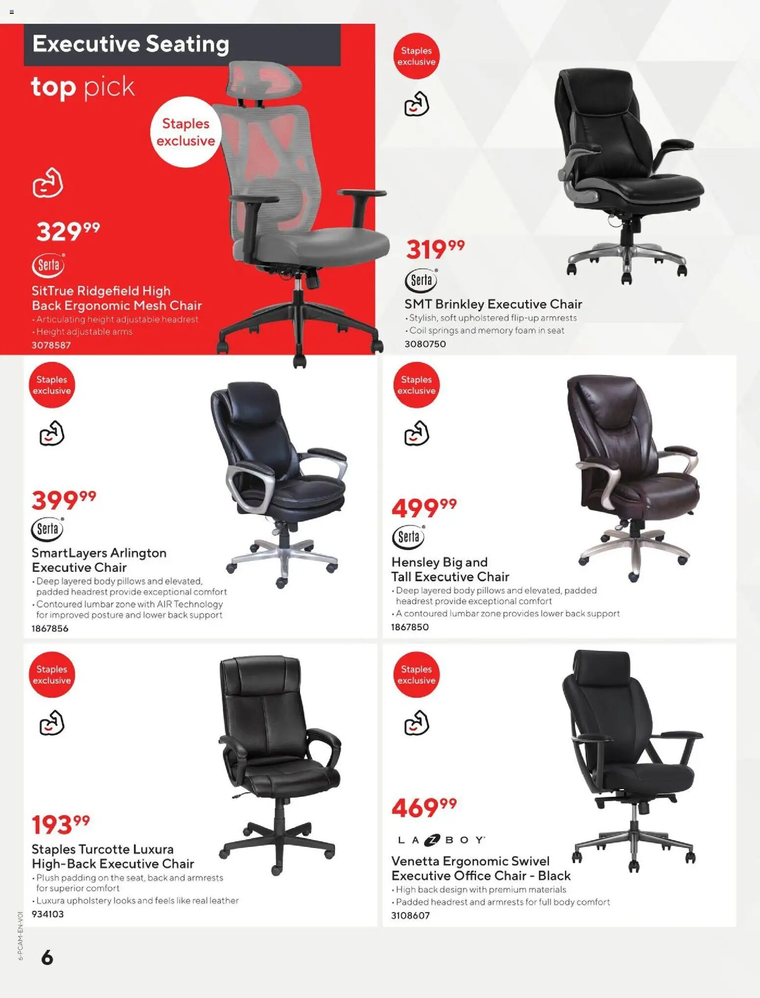 Staples flyer valid from Aug 12, 2026 | Page: 6 | Products: Foam, Chair