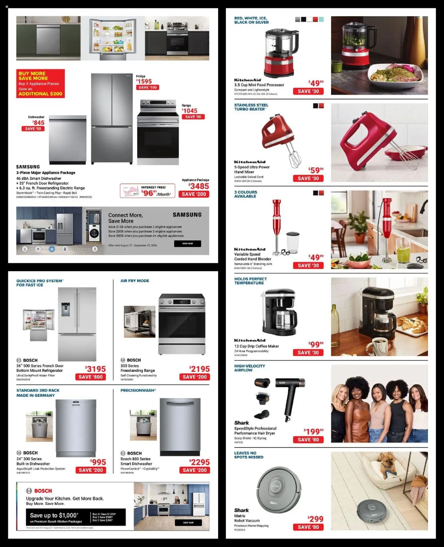 Visions flyer valid from Sep 18, 2026 | Page: 7 | Products: Dishwasher, Coffee maker, Food, Door
