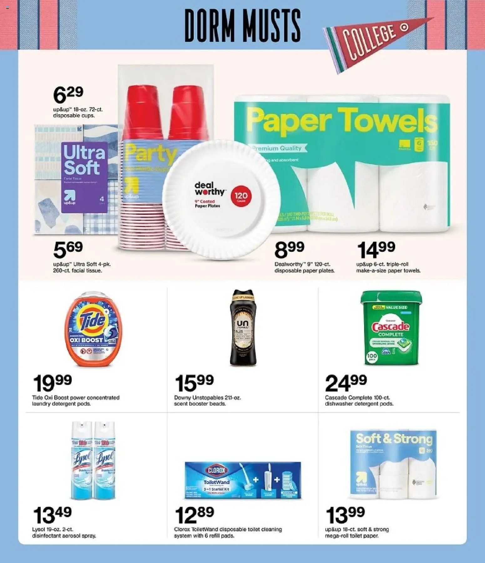 Target Weekly Ad - valid from 08/09/2026 | Page: 10 | Products: Laundry detergent, Detergent, Paper towels, Dishwasher
