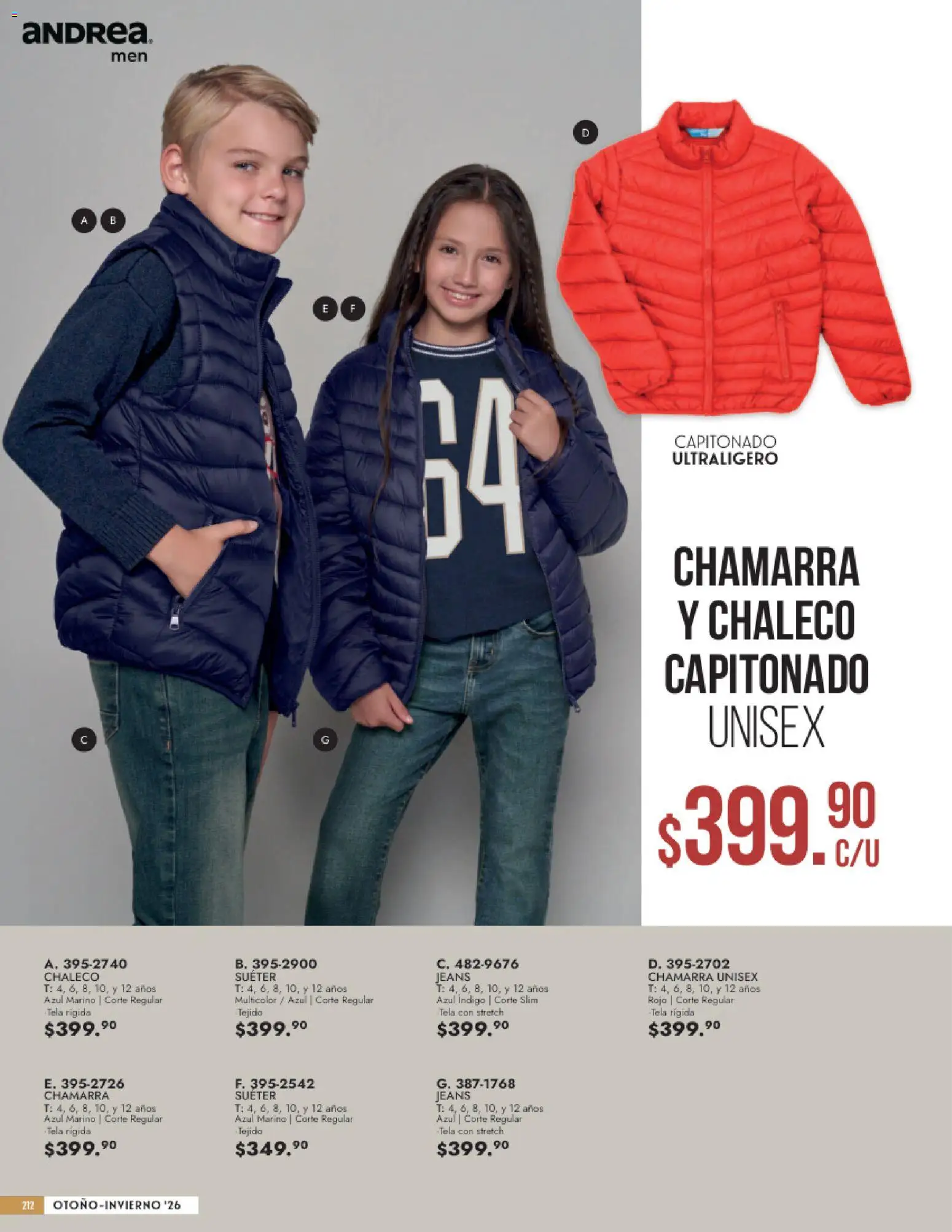 Nuevas ofertas de Andrea válidas en toda la República Mexicana desde el 23/08/2026. ¡Encuentra las mejores ofertas en Andrea catálogo Vestir Caballero! | Página: 54 | Productos: Suéter, Chaleco, Chamarra