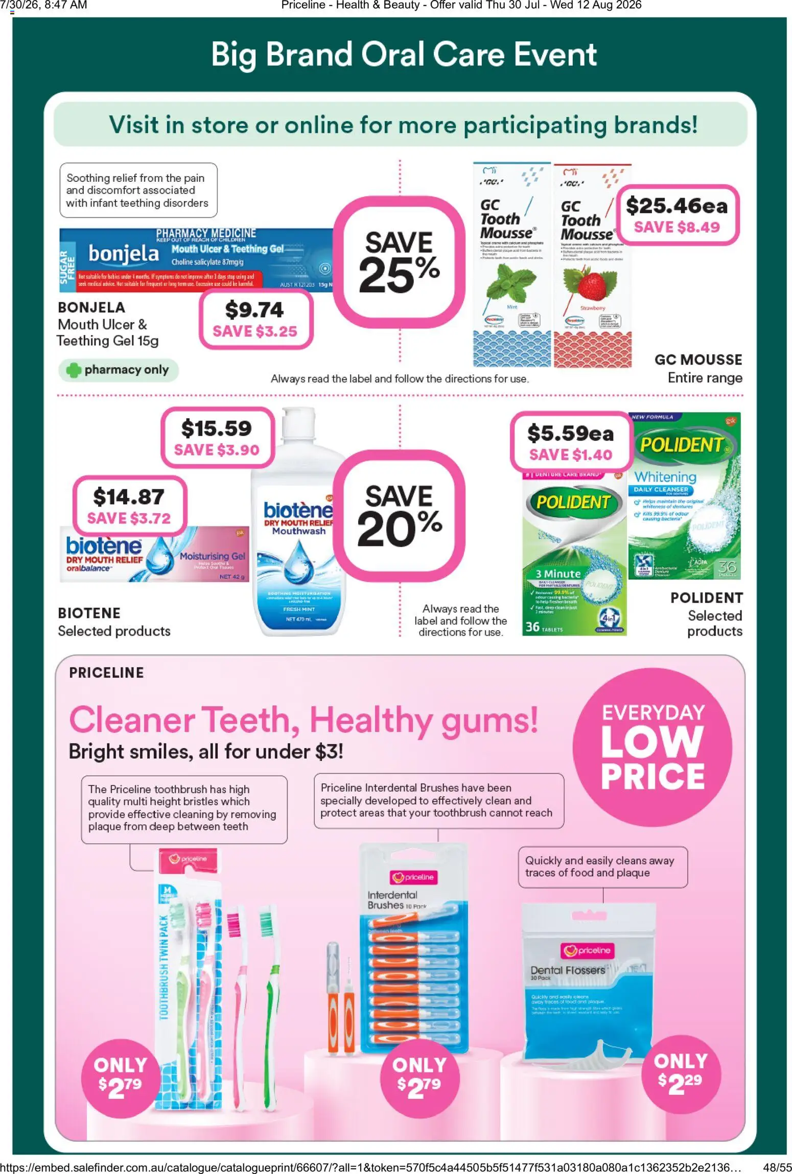 Priceline Pharmacy catalogue - valid from 30/07/2026 | Page: 24 | Products: Pork, Mouthwash, Sugar, Teething