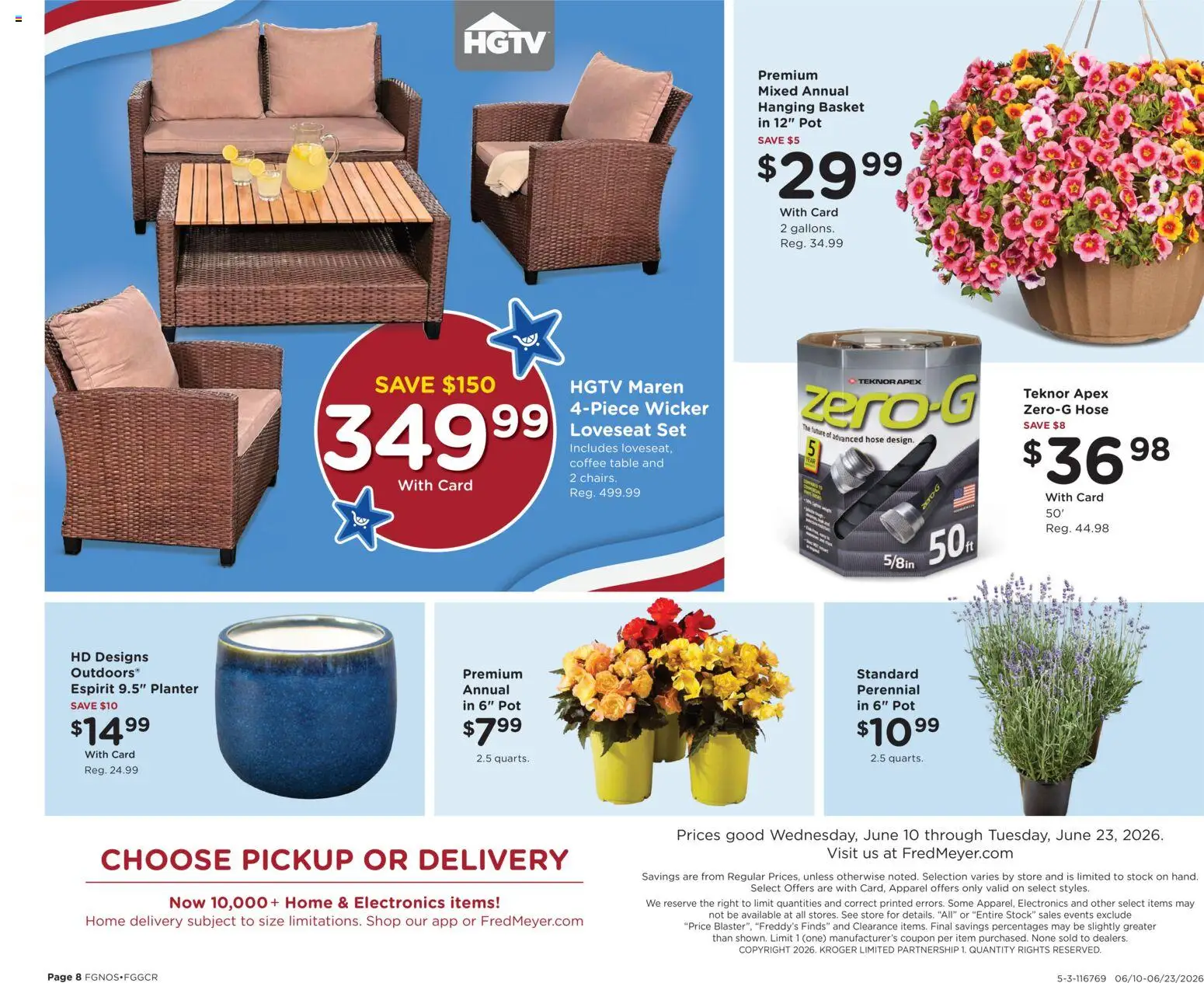 Fred Meyer Home & Apparel - valid from 10.06.2026 | Page: 8 | Products: Table, Basket, Coffee, Loveseat
