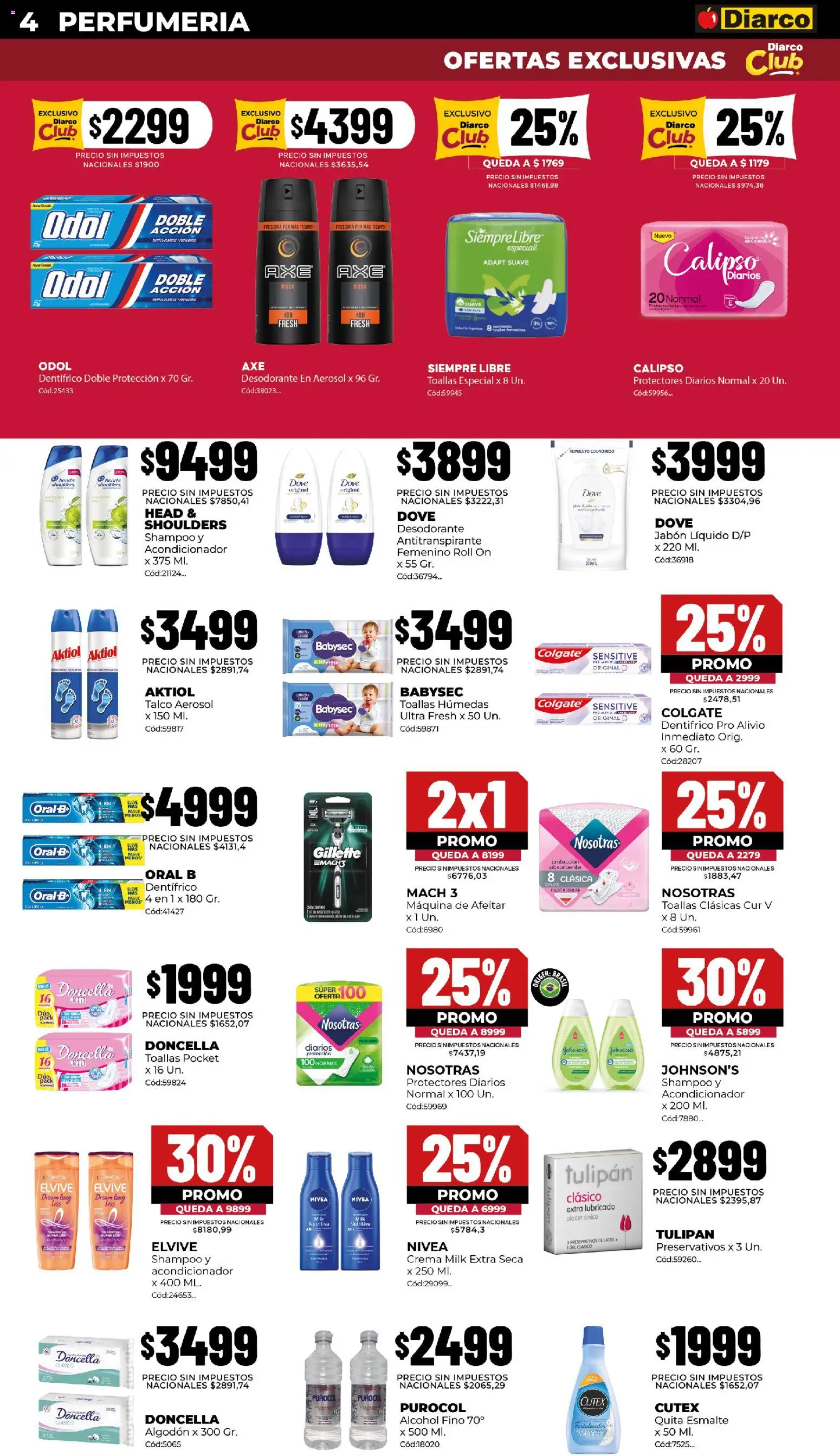Diarco - Ofertas Pueblo Sur │ válido desde el 03/08/2026 | Página: 4 | Productos: Head & Shoulders, Diarios, Desodorante, Protectores diarios