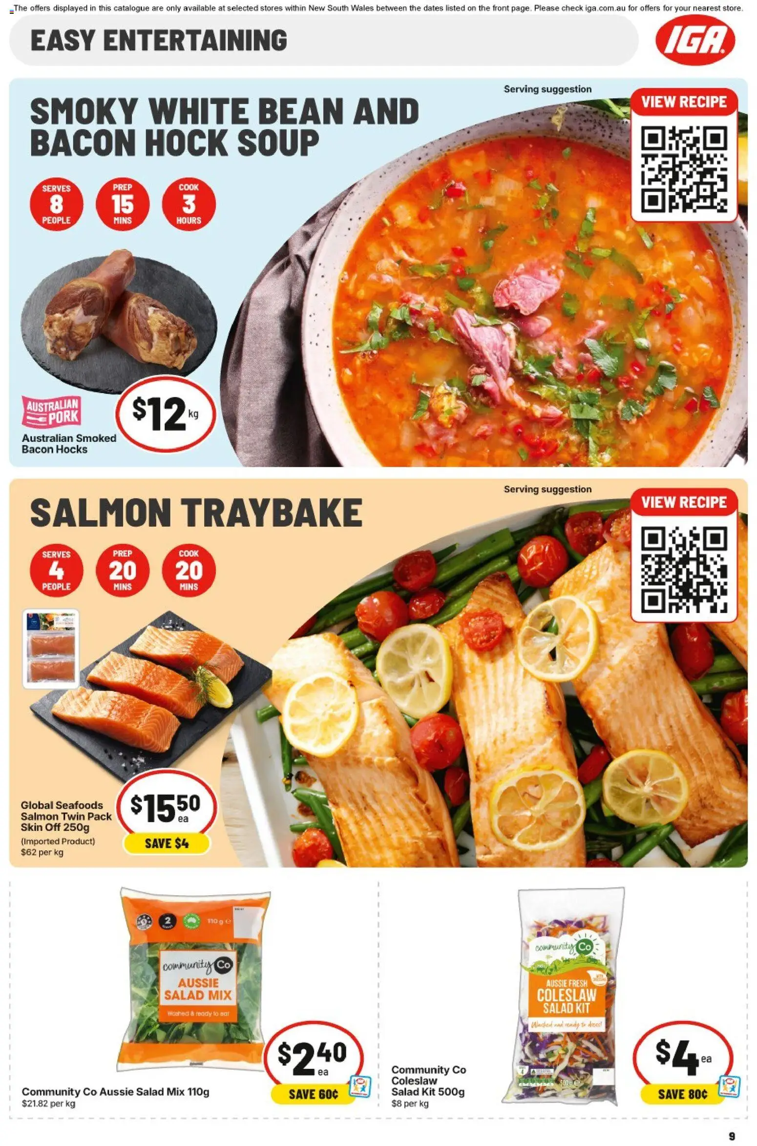 IGA catalogue - valid from 22/07/2026 | Page: 10 | Products: Bacon, Salad, Salmon, Soup