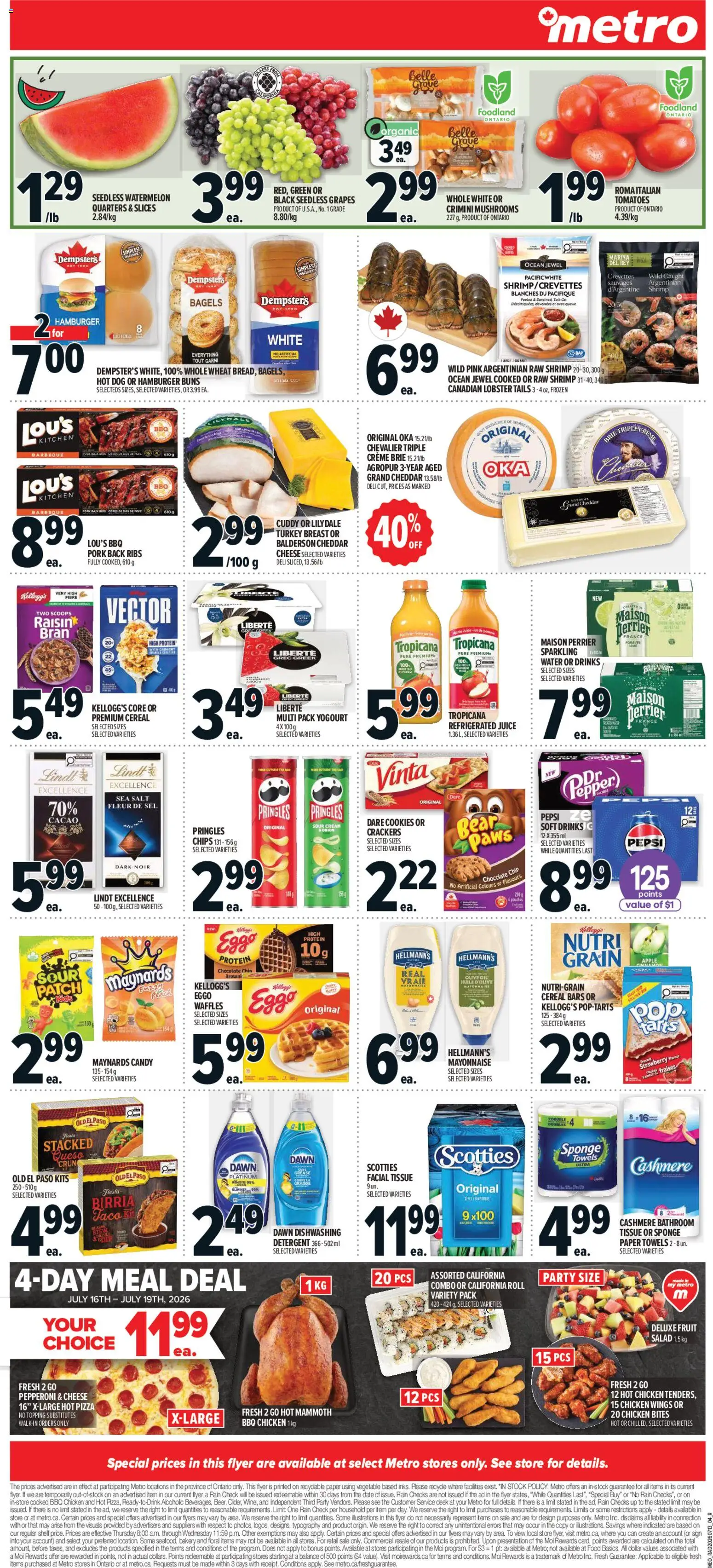 Metro flyer valid from Jul 16, 2026 | Page: 13 | Products: Cookies, Shelf, Cheese, Pork