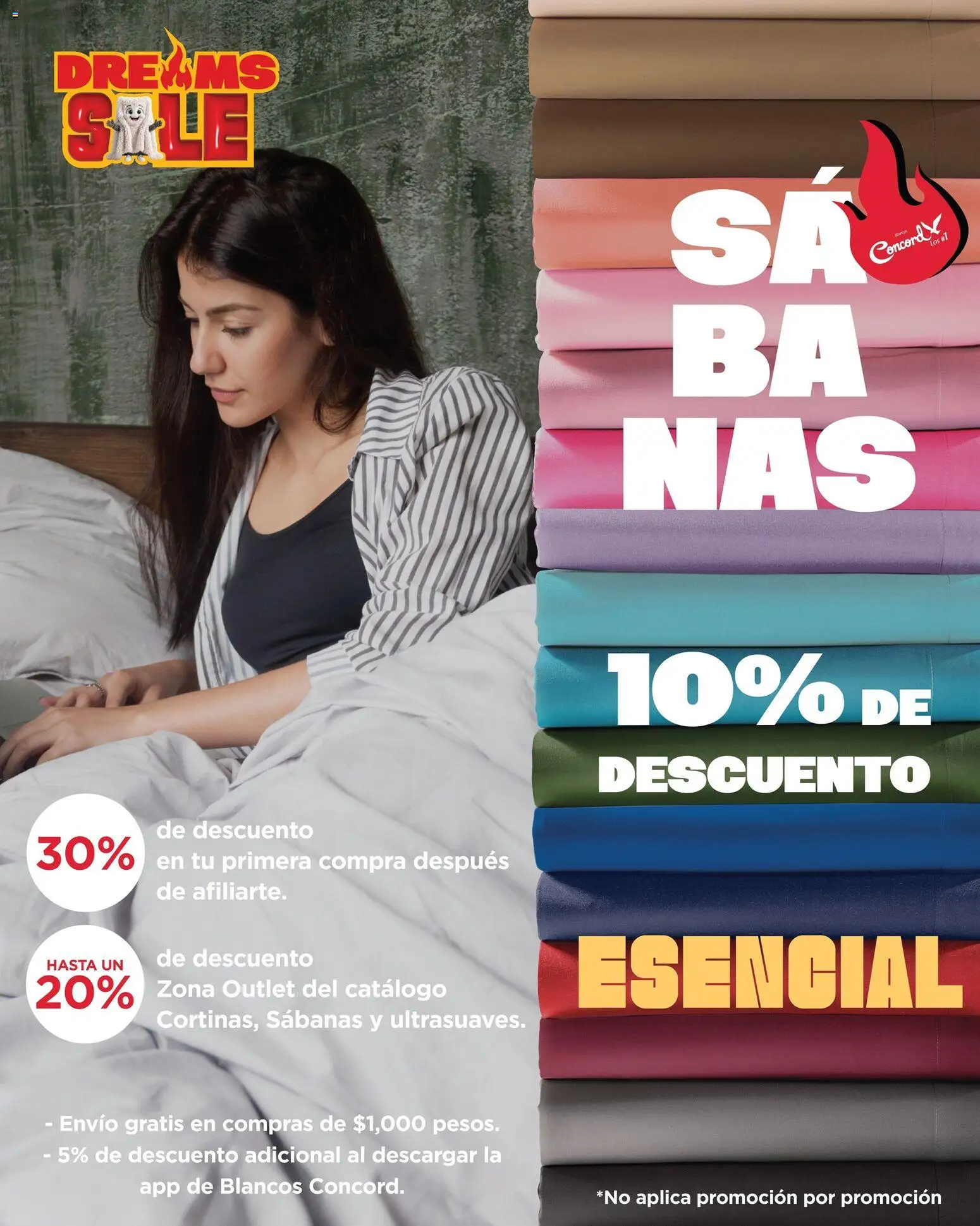 Nuevas ofertas de Colchas Concord válidas en toda la República Mexicana desde el 25.05.2026. ¡Encuentra las mejores ofertas en Colchas Concord Dreams Sale! | Página: 11 | Productos: Sabanas