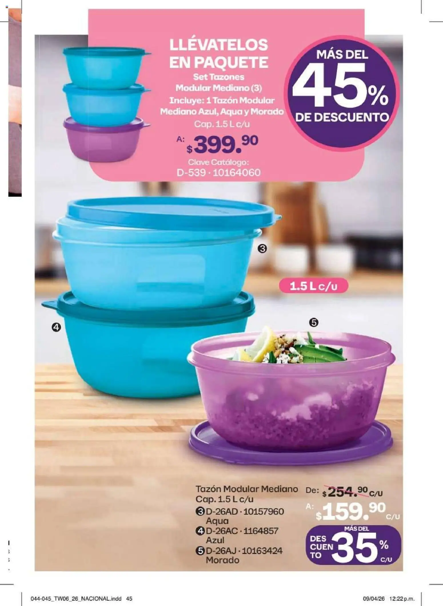 Nuevas ofertas de Tupperware válidas en toda la República Mexicana desde el 18/05/2026. ¡Encuentra las mejores ofertas en Tupperware catálogo! | Página: 45 | Productos: Modular