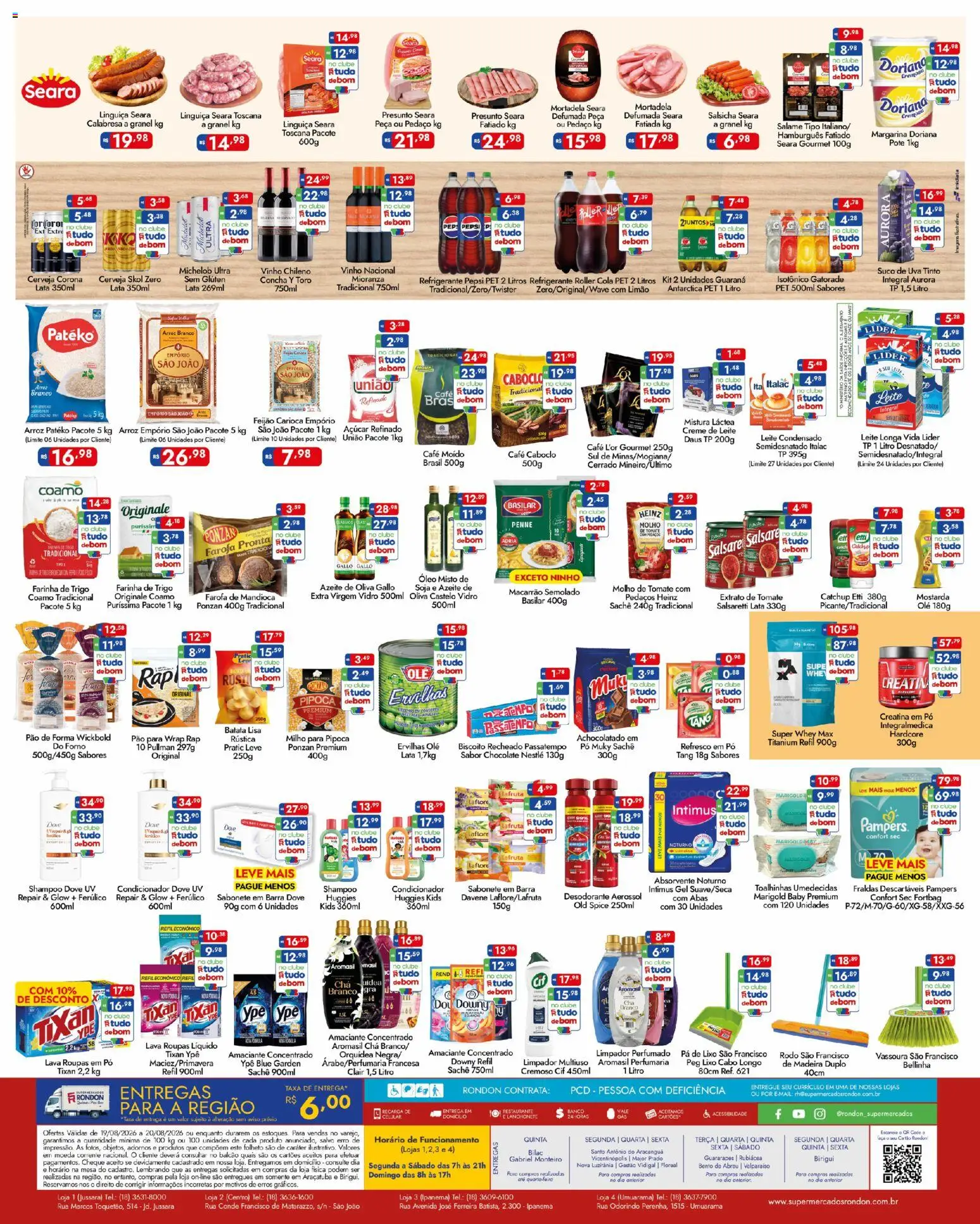 Supermercados Rondon Folheto - válido de 19/08/2026 | Página: 2 | Produtos: Condicionador, Salsicha, Linguiça, Pá
