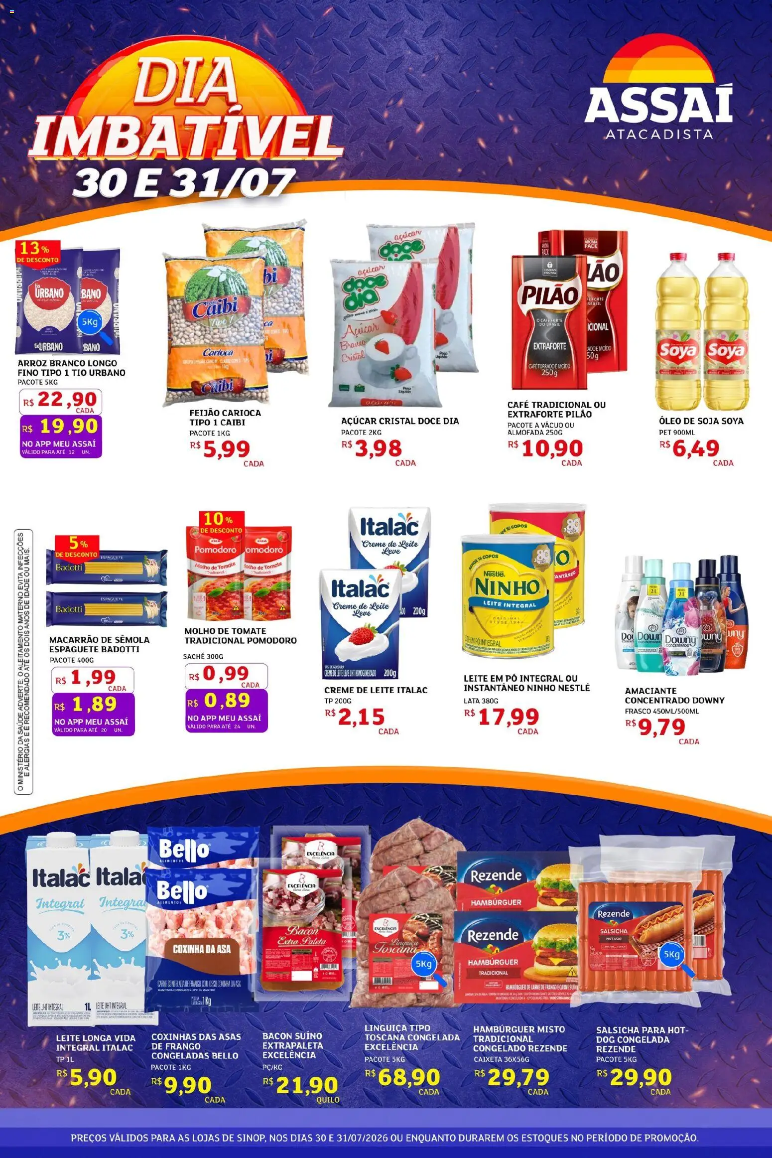 Assaí Atacadista Folheto - válido de 30/07/2026 | Página: 1 | Produtos: Óleo, Café, Arroz, Amaciante