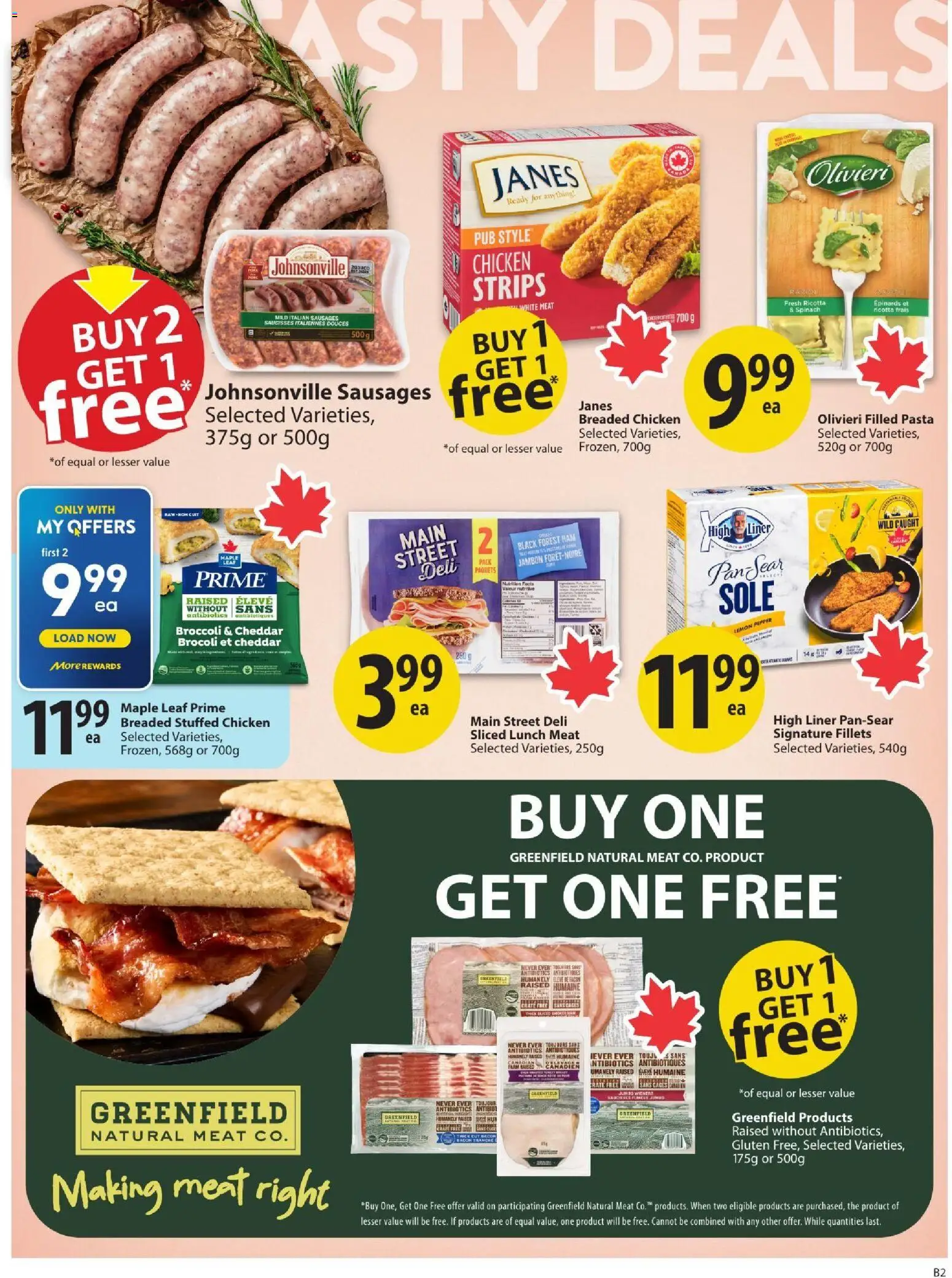 Save on foods flyer valid from Sep 17, 2026 | Page: 8 | Products: Pasta, Bacon, Broccoli, Sausages