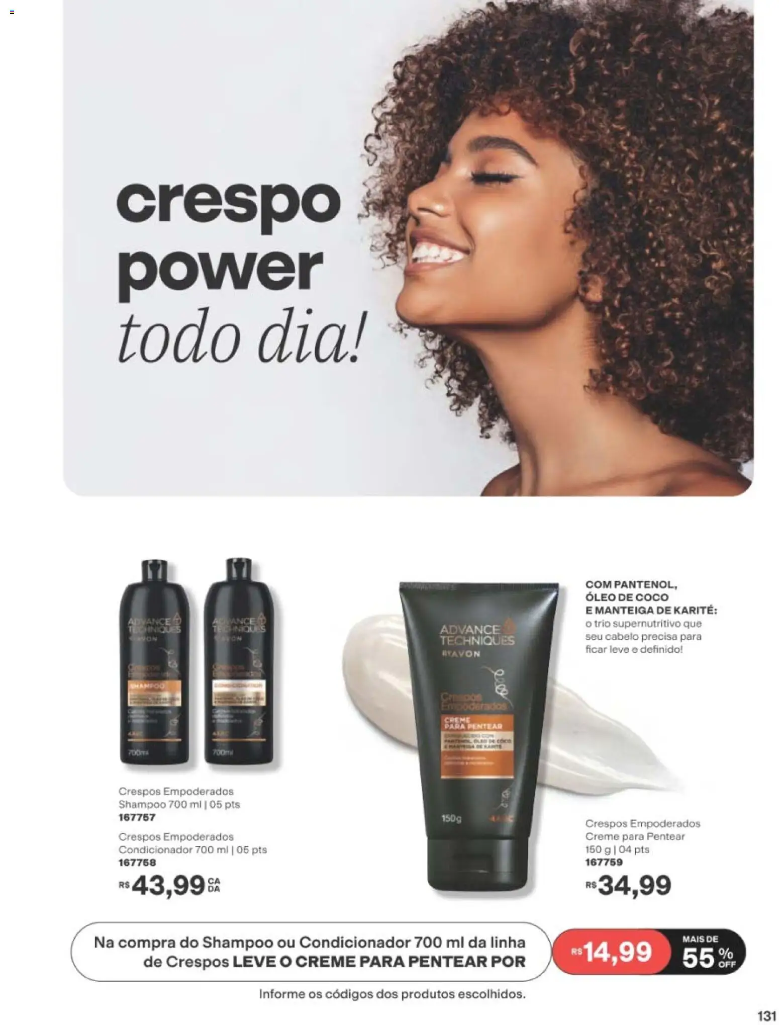 Avon Folheto - válido de 19/07/2026 | Página: 131 | Produtos: Coco, Condicionador, Manteiga, Óleo de coco