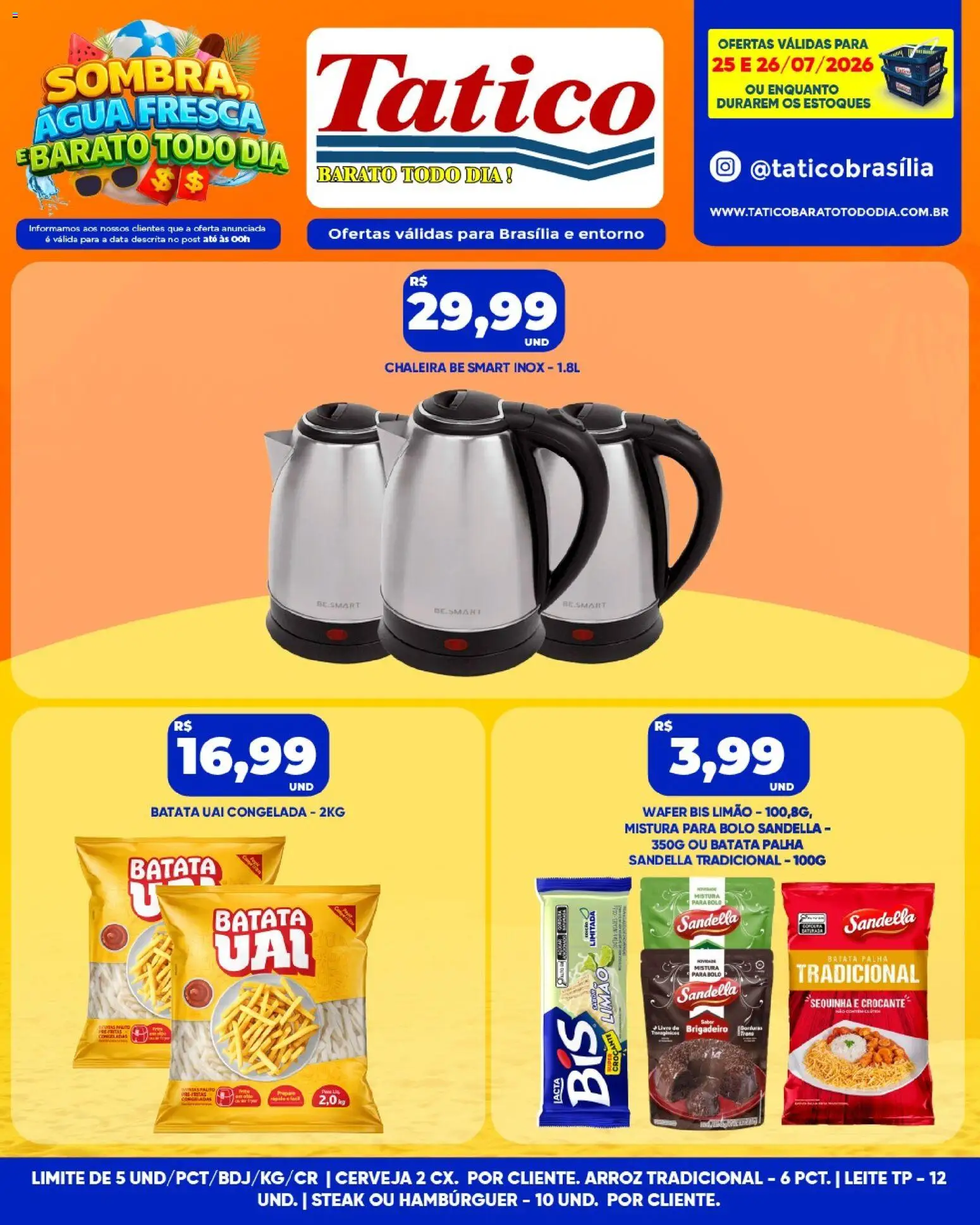 Tatico Folheto - válido de 25/07/2026 | Página: 12 | Produtos: Chaleira, Cerveja, Batata palha, Batata