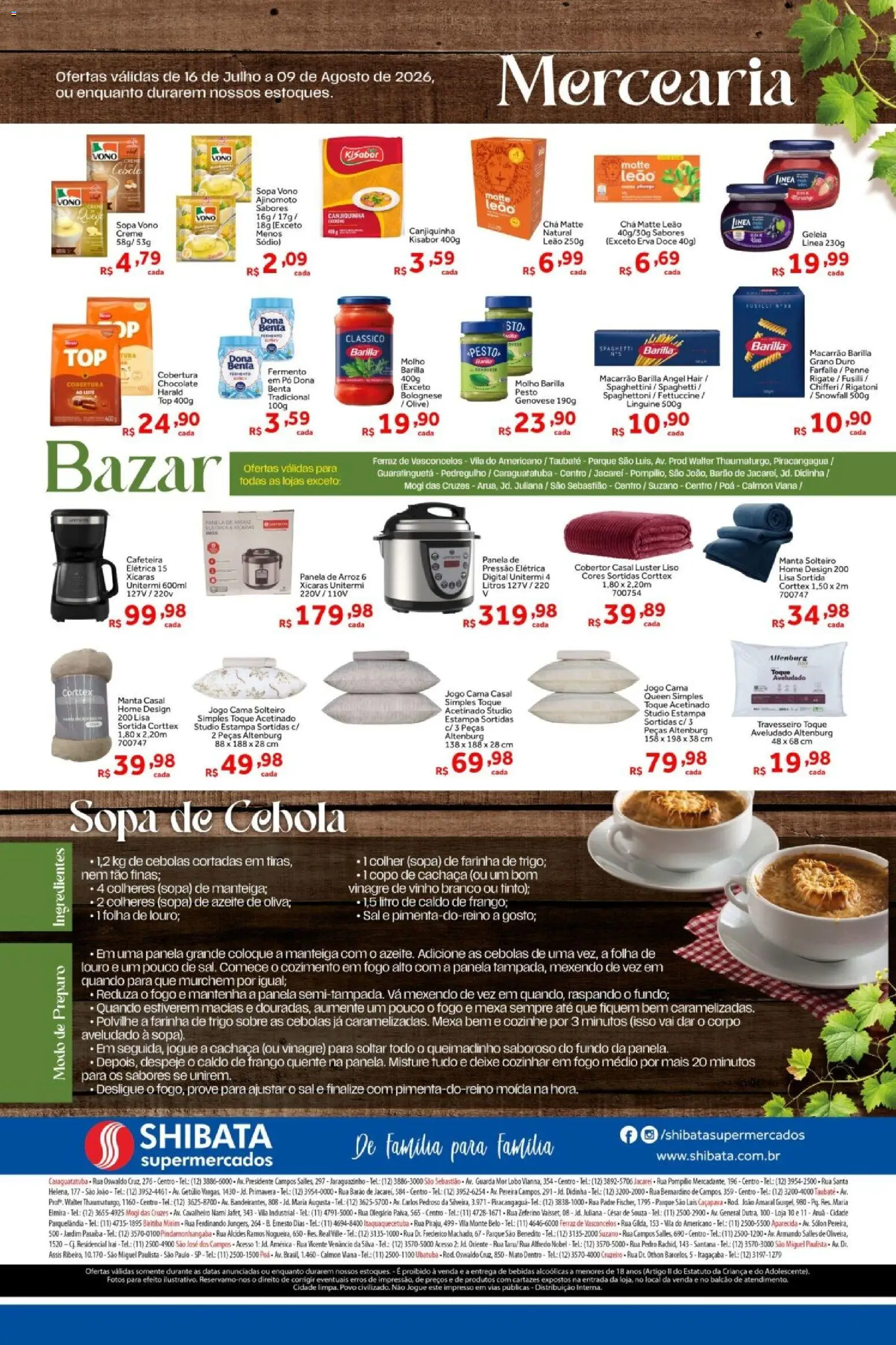 Shibata Folheto - válido de 16/06/2026 | Página: 8 | Produtos: Cobertor, Colheres, Vinho, Creme