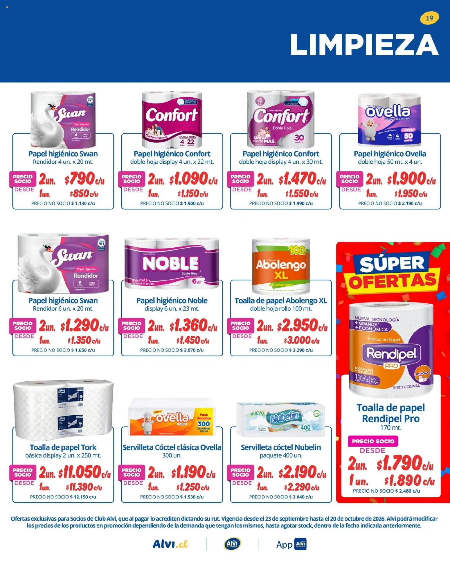 Alvi Ofertas │ válido desde el 21.09.2026 | Página: 19 | Productos: Papel higiénico, Toallas, Servilletas, Hoja