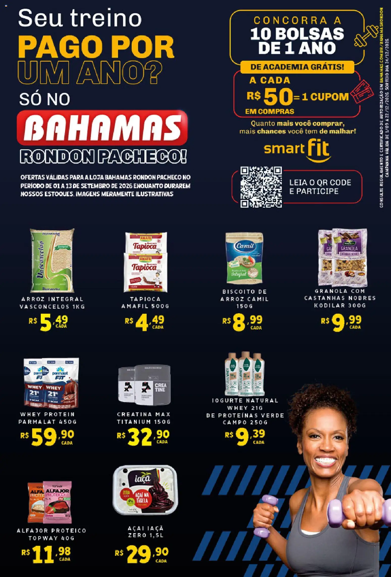 Bahamas Supermercados Folheto - válido de 01/09/2026 | Página: 1 | Produtos: Kodilar, Iogurte, Whey protein, Iogurte natural