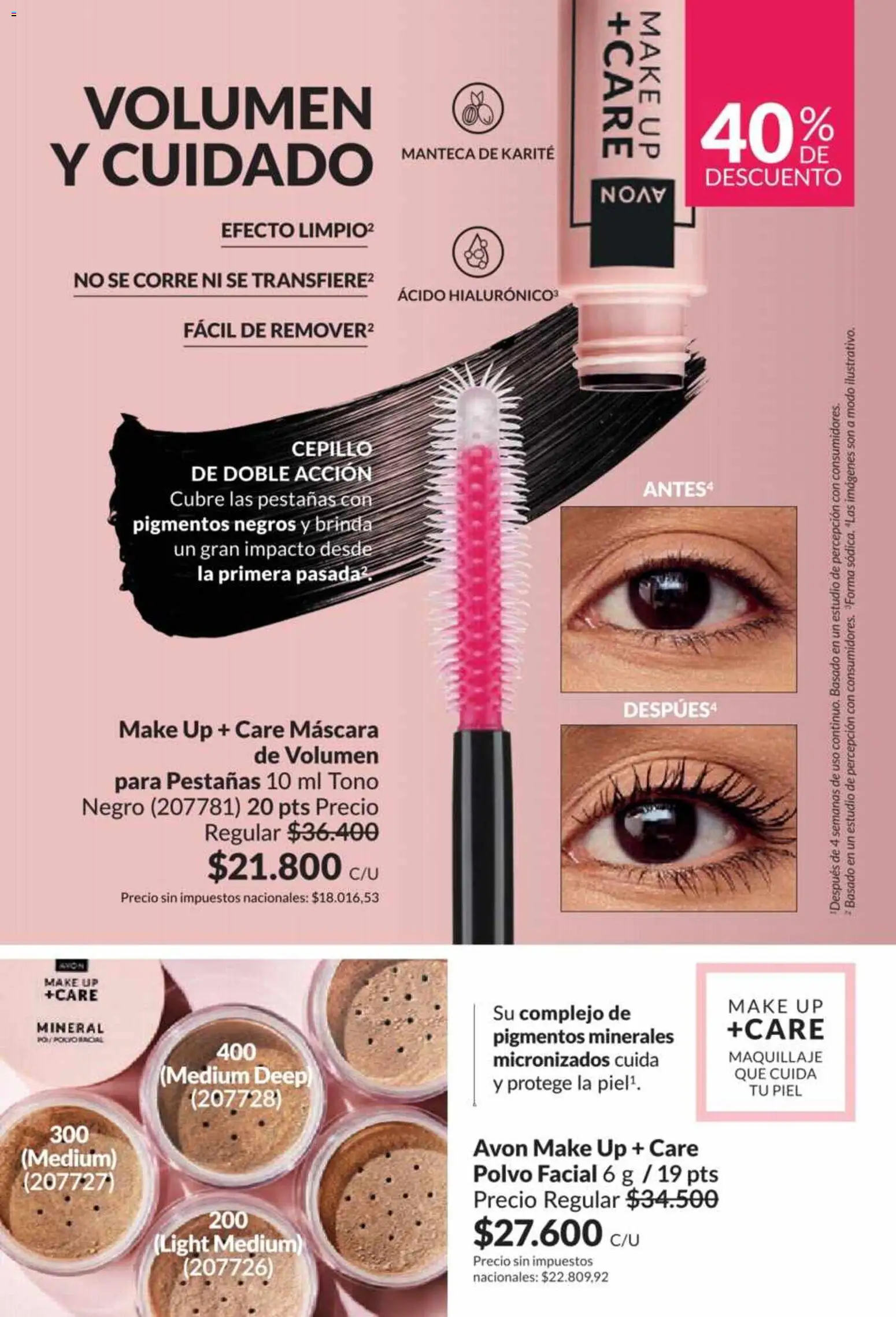 Catálogo AVON Campaña 5/2026 │ válido desde el 01.05.2026 | Página: 40 | Productos: Maquillaje, Polvo, Cepillo, Máscara