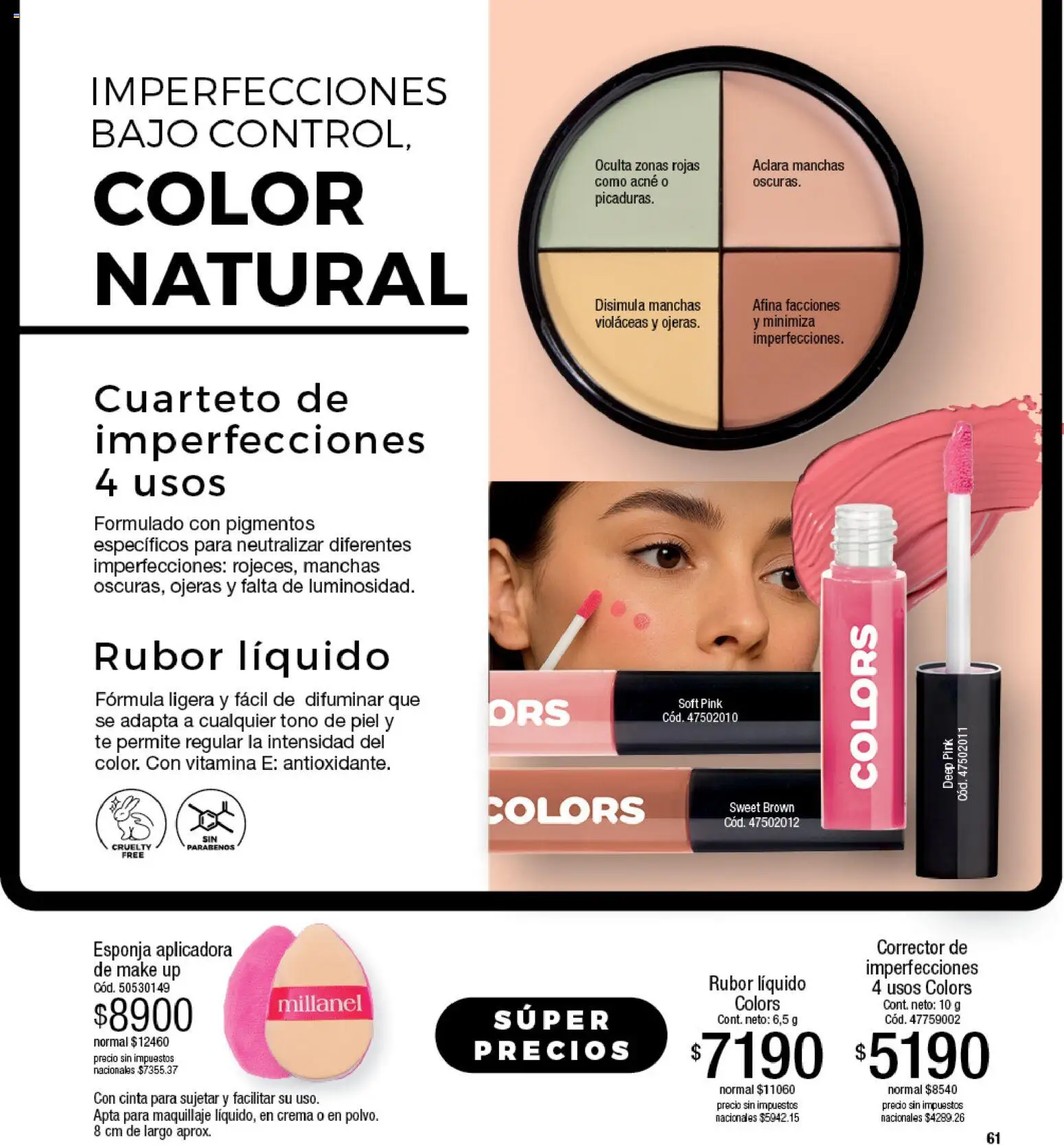 Millanel - Catálogo │ válido desde el 17/08/2026 | Página: 61 | Productos: Maquillaje, Rubor, Esponja, Té