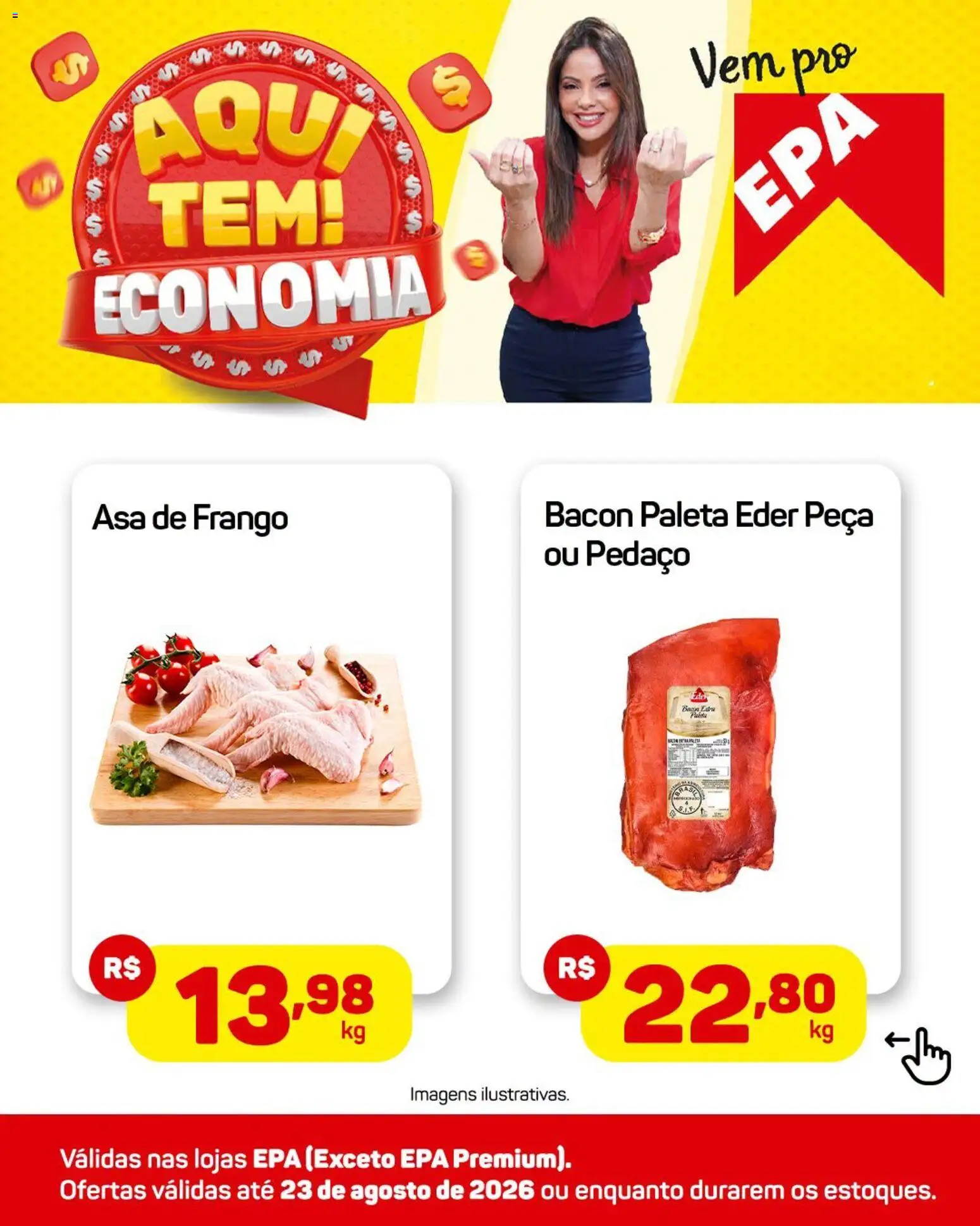 EPA Folheto - válido de 19/08/2026 | Página: 1 | Produtos: Asa de frango, Bacon, Frango