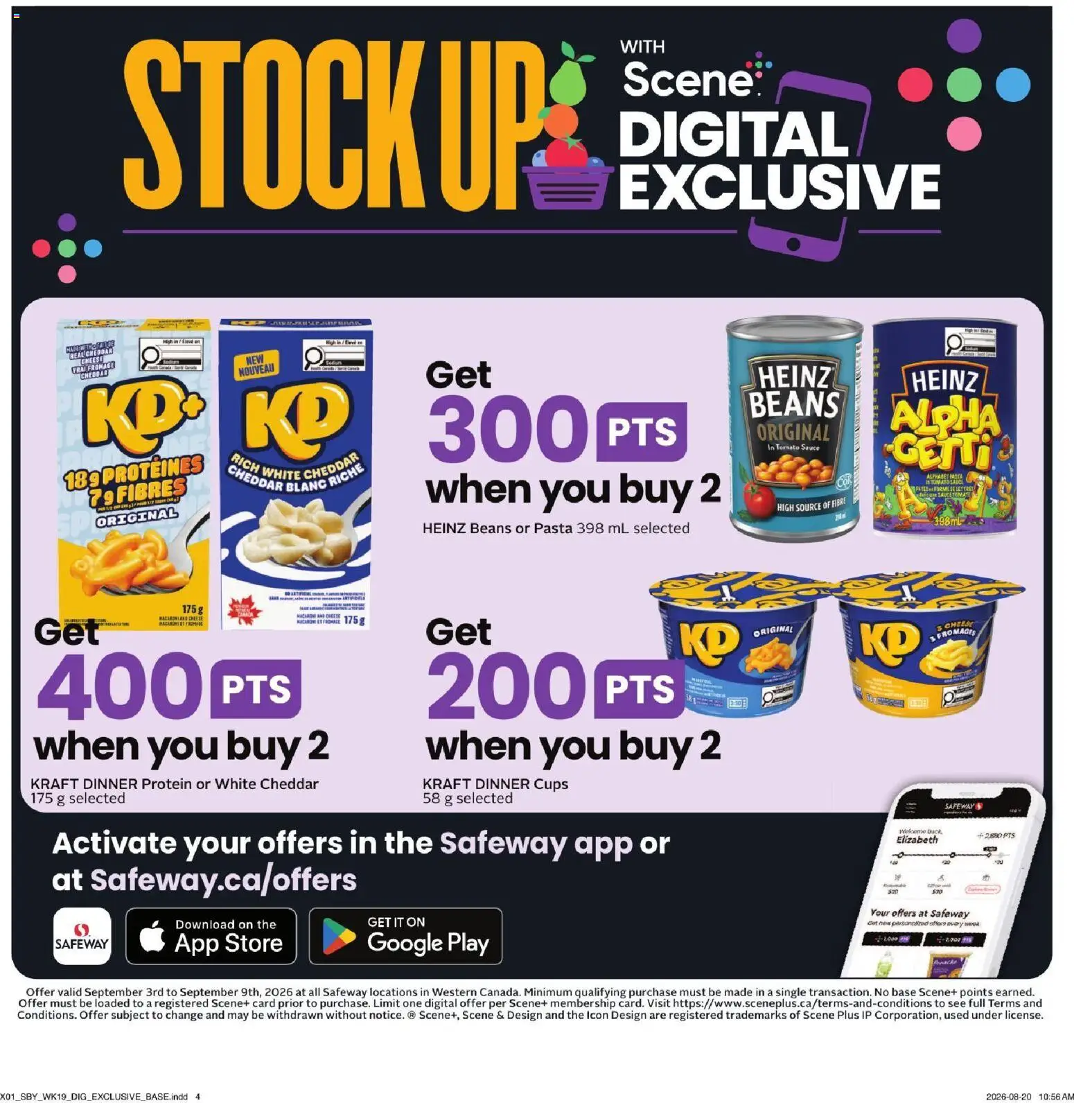 Safeway flyer valid from Sep 3, 2026 | Page: 15 | Products: Pasta, Tomato, Cheddar, Beans