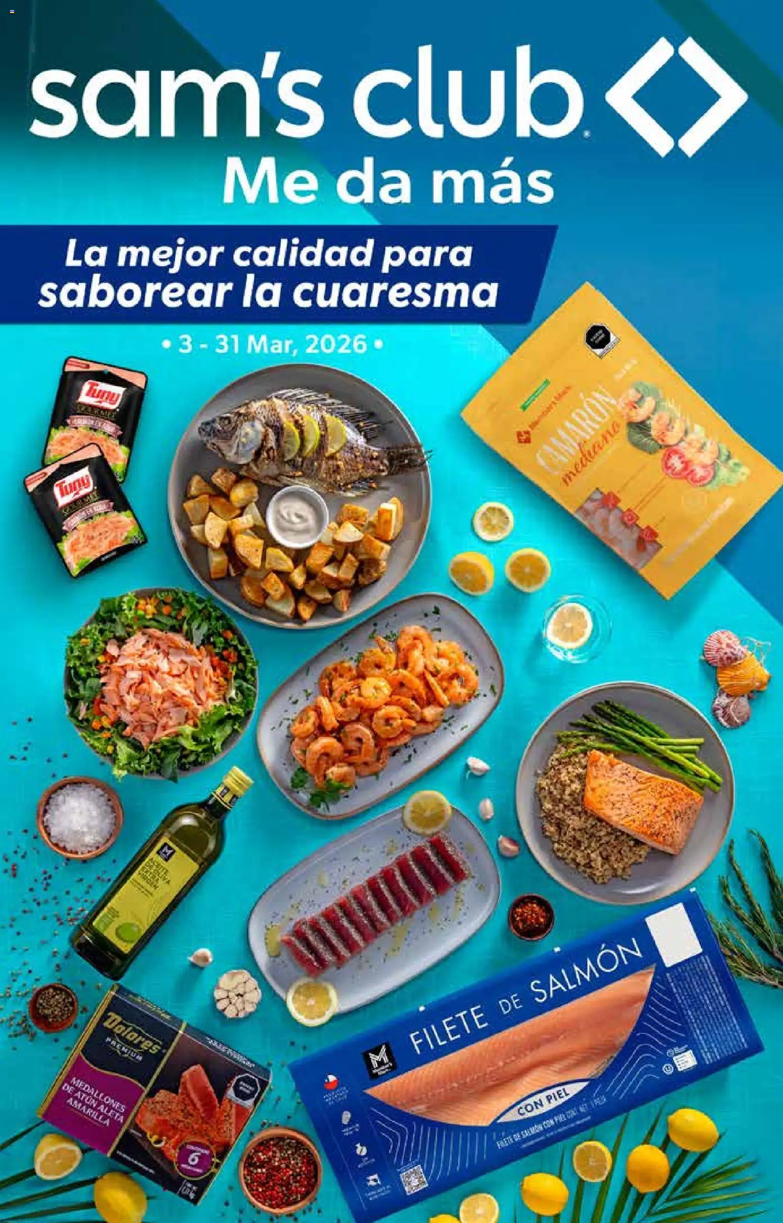 Nuevas ofertas de Sam's Club válidas en toda la República Mexicana desde el 03/03/2026. ¡Encuentra las mejores ofertas en Sam's Club catálogo! | Página: 1 | Productos: Salmón, Filete, Filete de salmón, Atún