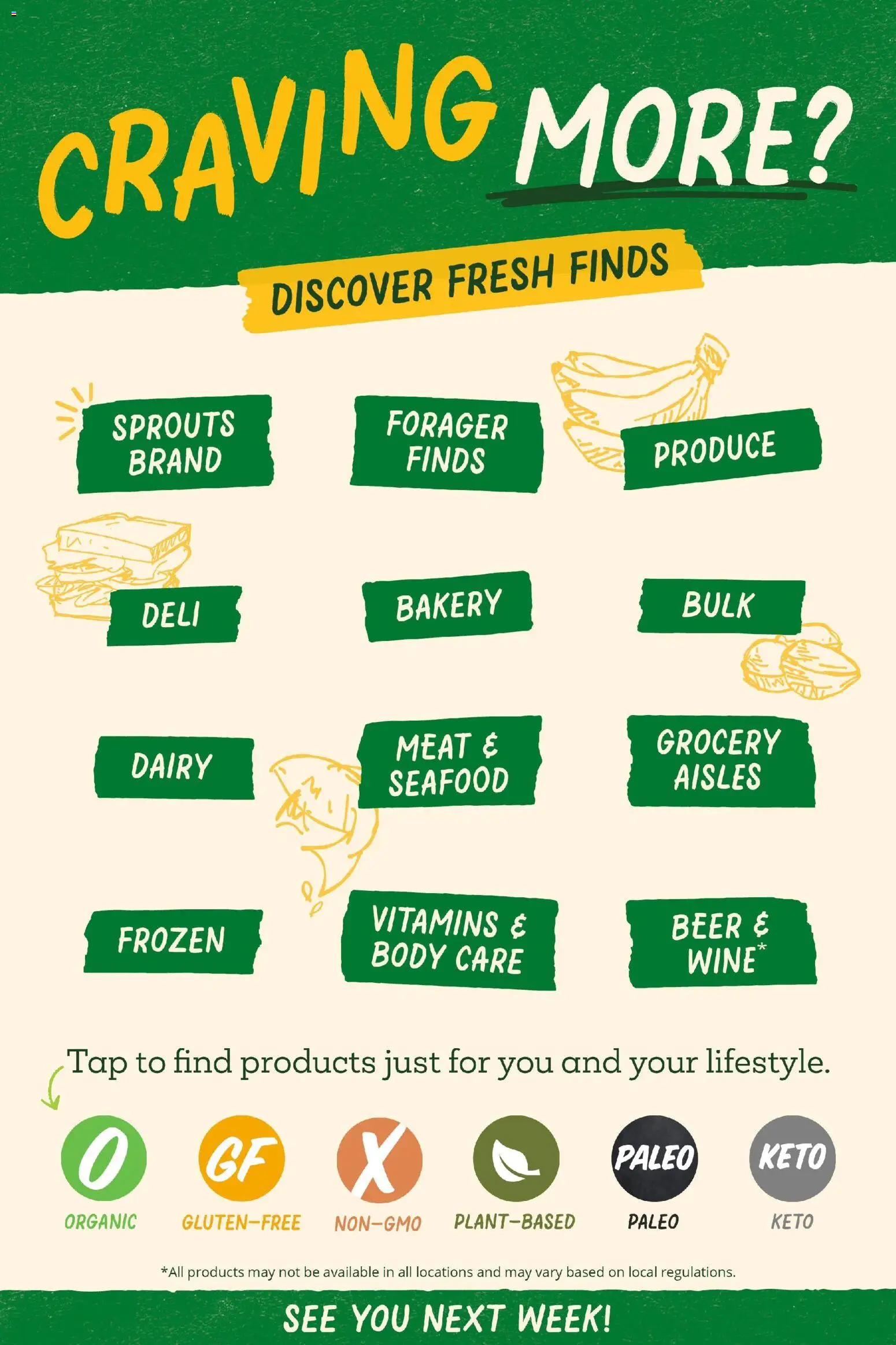 Sprouts Weekly Ad - valid from 08/19/2026 | Page: 11 | Products: Bakery, Meat, Wine, Beer