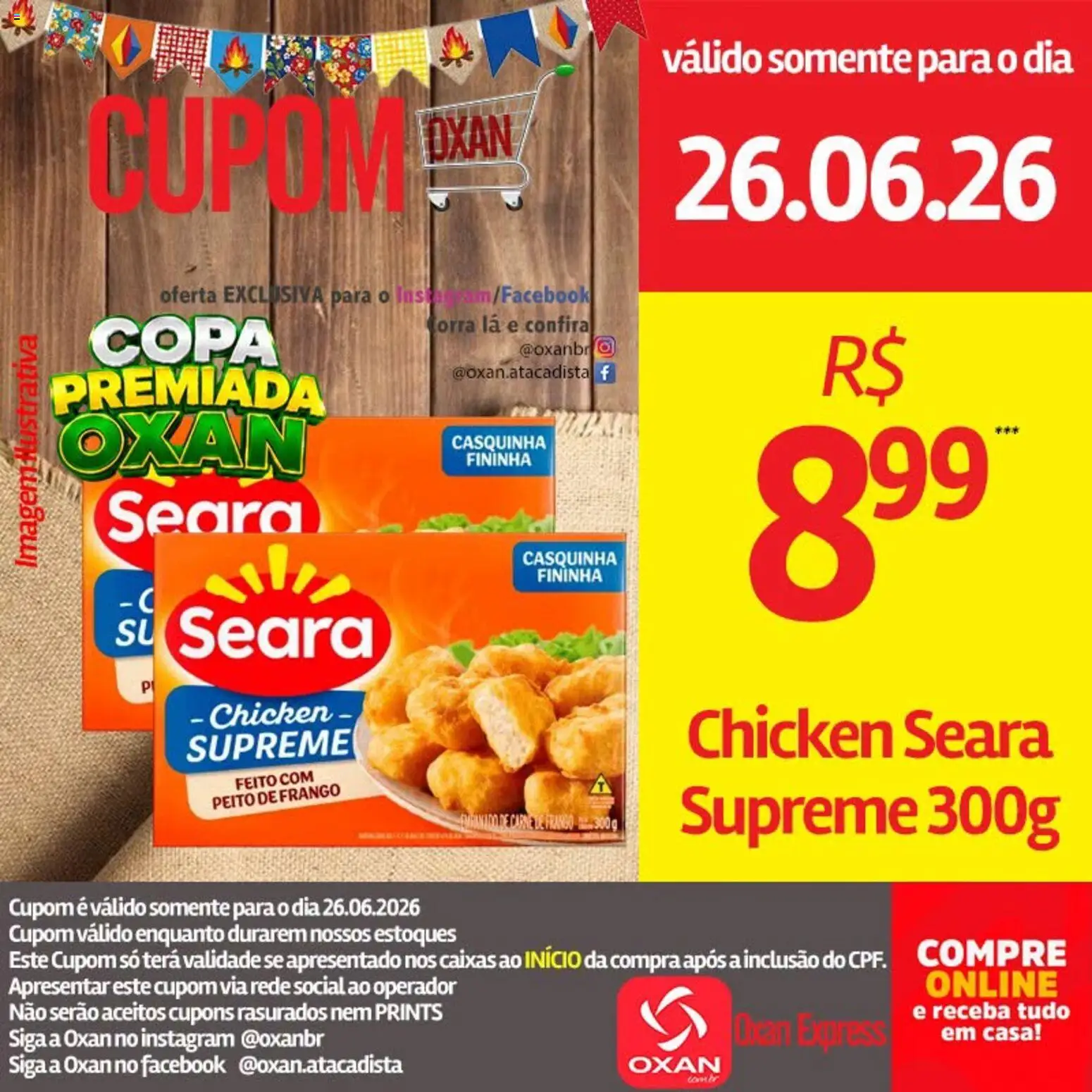 Oxan Atacadista Folheto - válido de 26/06/2026 | Página: 13 | Produtos: Copa, Carne, Frango, Peito de frango