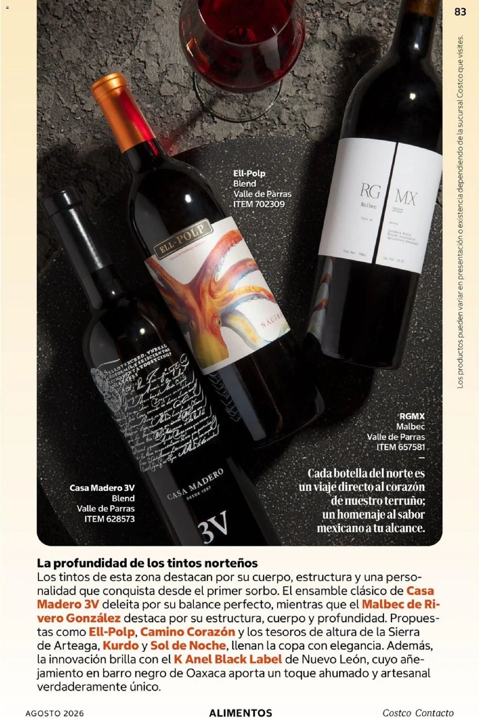 Nuevas ofertas de Costco válidas en toda la República Mexicana desde el 01/08/2026. ¡Encuentra las mejores ofertas en Costco catálogo Agosto! | Página: 83 | Productos: Alimentos, Sierra, Botella