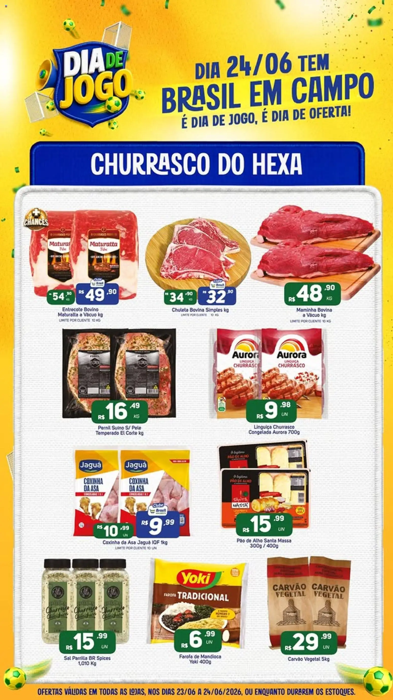 Brasil Atacadista Folheto - válido de 23/06/2026 | Página: 1 | Produtos: Pao de alho, Linguiça, Pão, Sal
