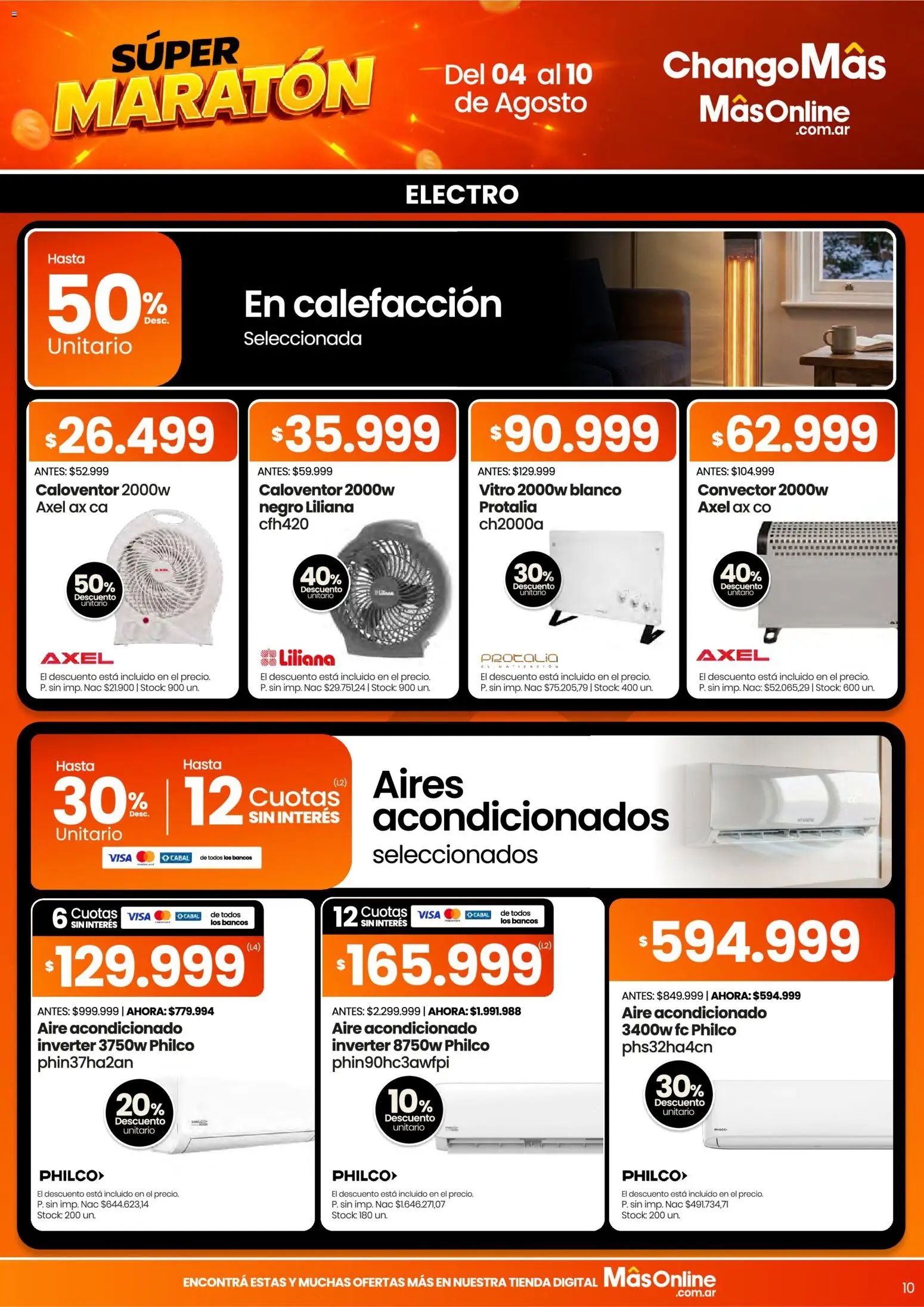 Changomas ofertas │ válido desde el 04/08/2026 | Página: 10 | Productos: Aire acondicionado