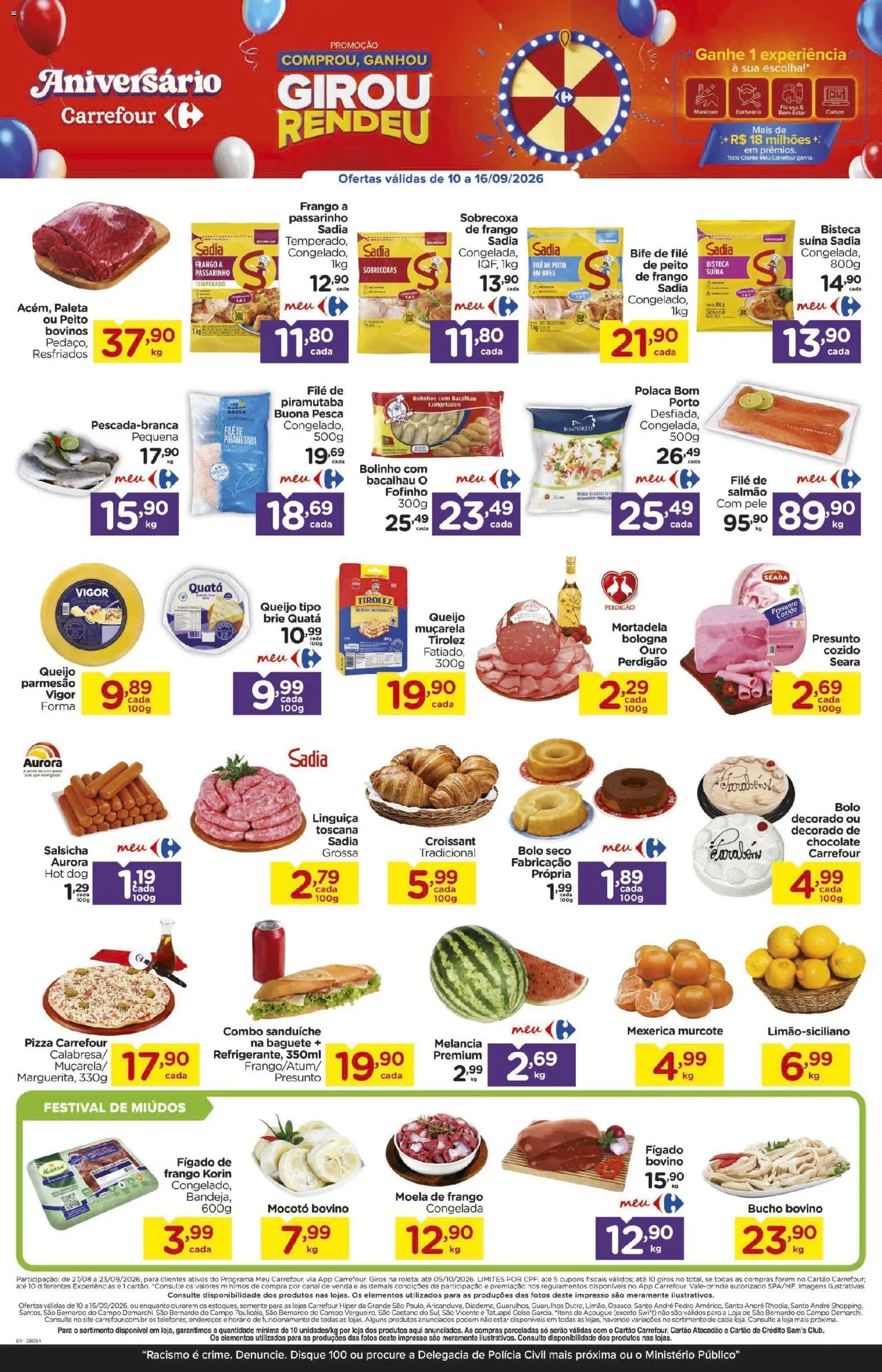 Carrefour Folheto - válido de 10/09/2026 | Página: 2 | Produtos: Moela, Queijo, Chocolate, Bolo