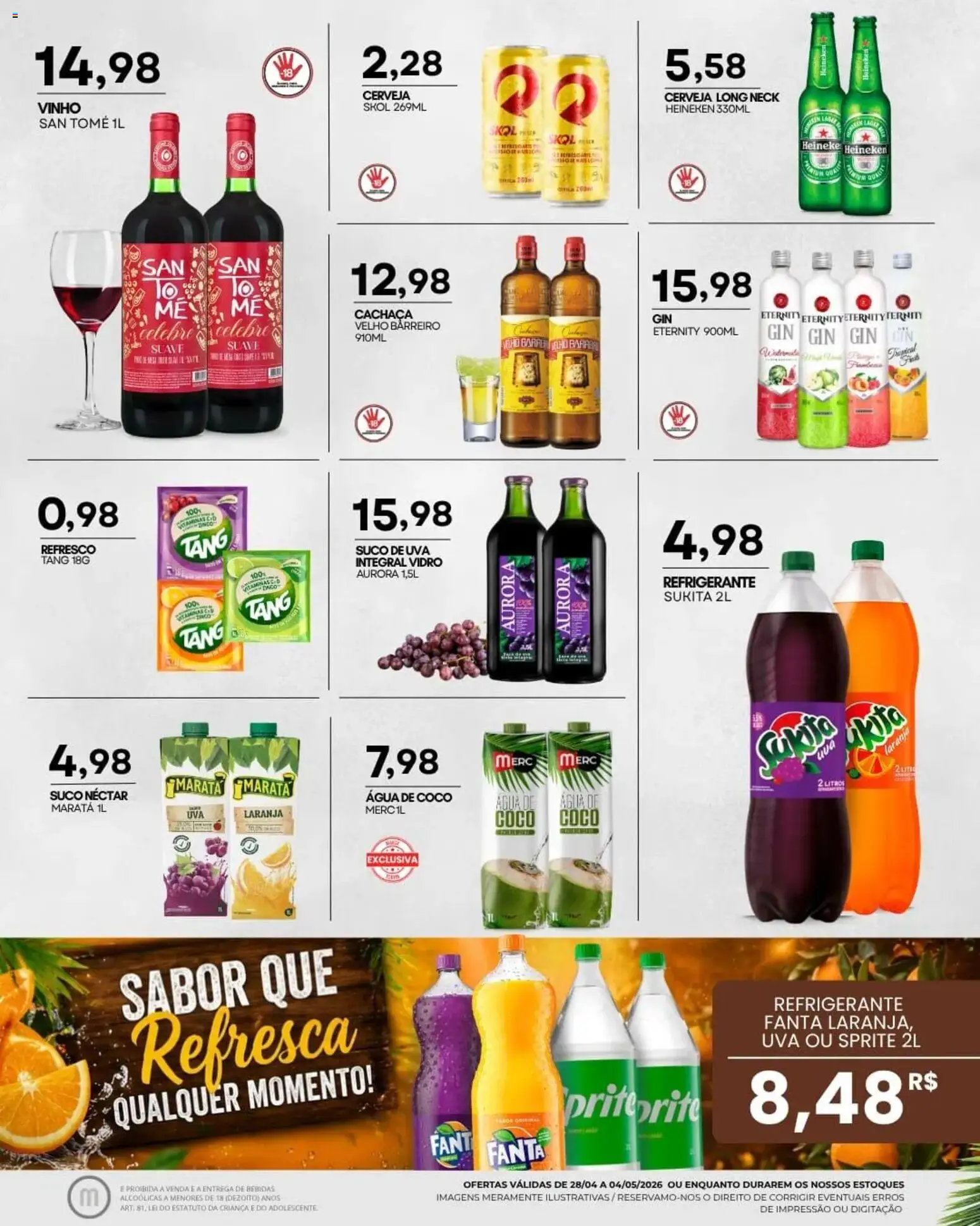 Mercadão Atacadista Folheto - válido de 28.04.2026 | Página: 10 | Produtos: Coco, Fanta, Vinho, Heineken