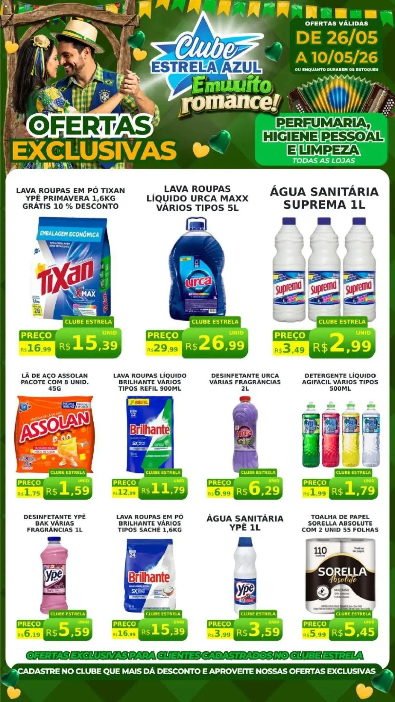 Estrela Azul Folheto - válido de 26.05.2026 | Página: 2 | Produtos: Pó, Detergente, Desinfetante, Água sanitária