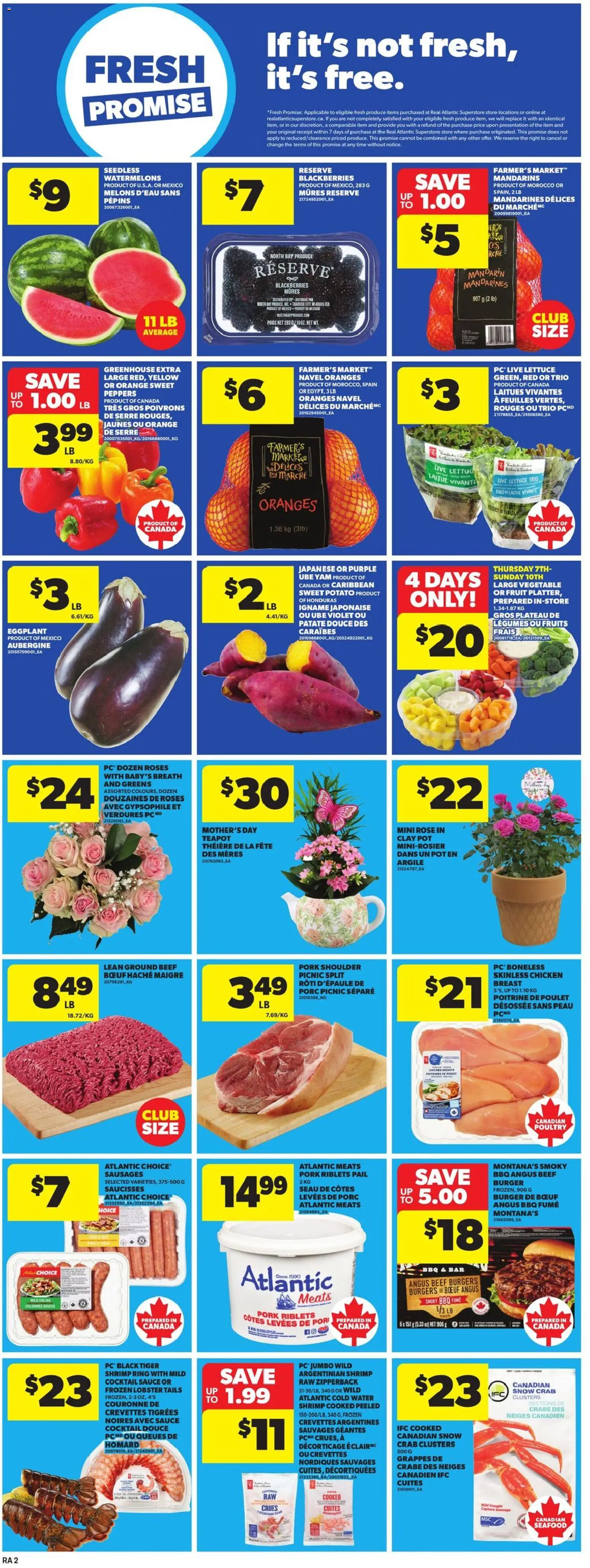 Atlantic Superstore flyer valid from 07.05.2026 | Page: 5 | Products: PC, Chicken, Pork, Oranges