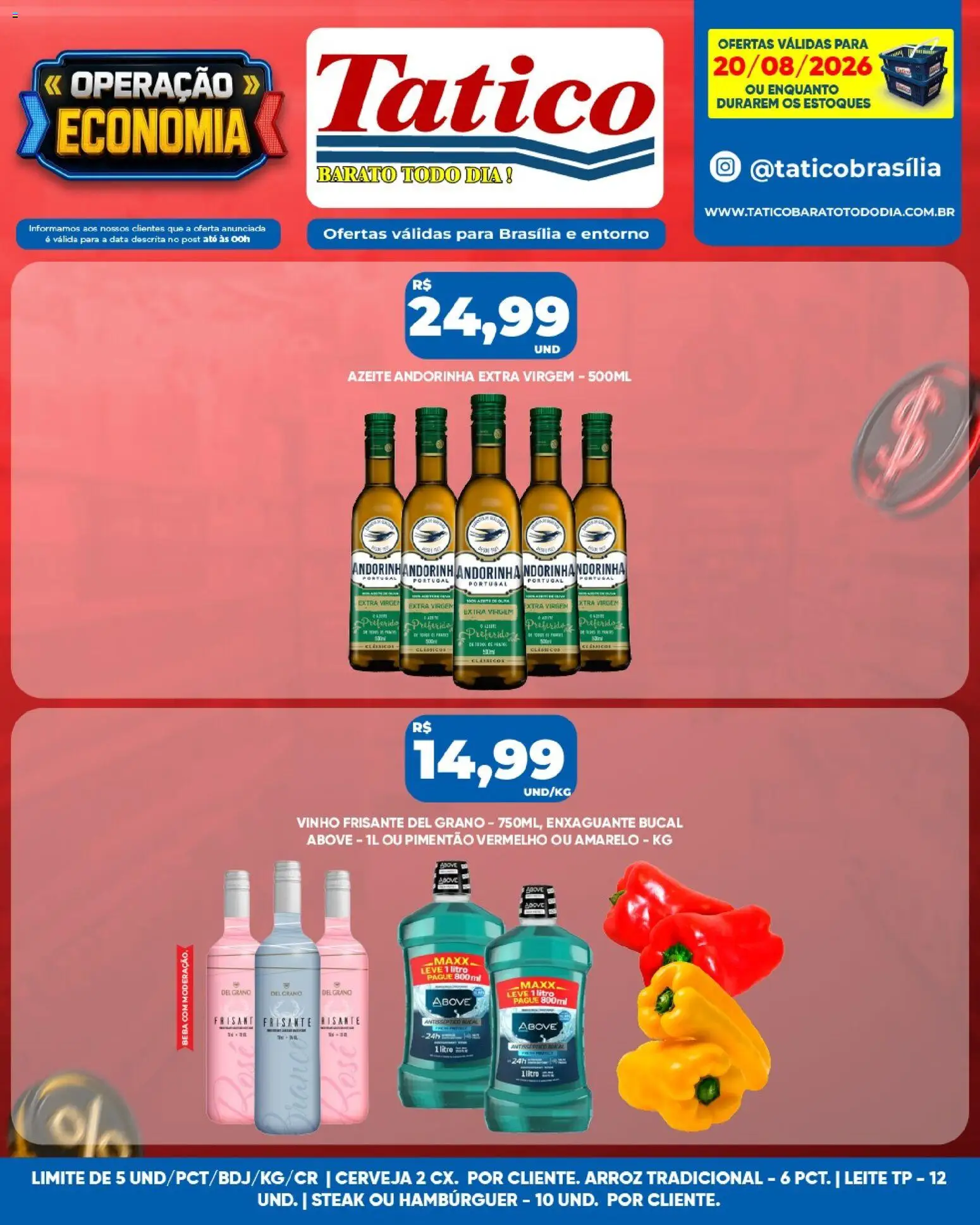 Tatico Folheto - válido de 20/08/2026 | Página: 10 | Produtos: Enxaguante bucal, Vinho, Arroz, Azeite