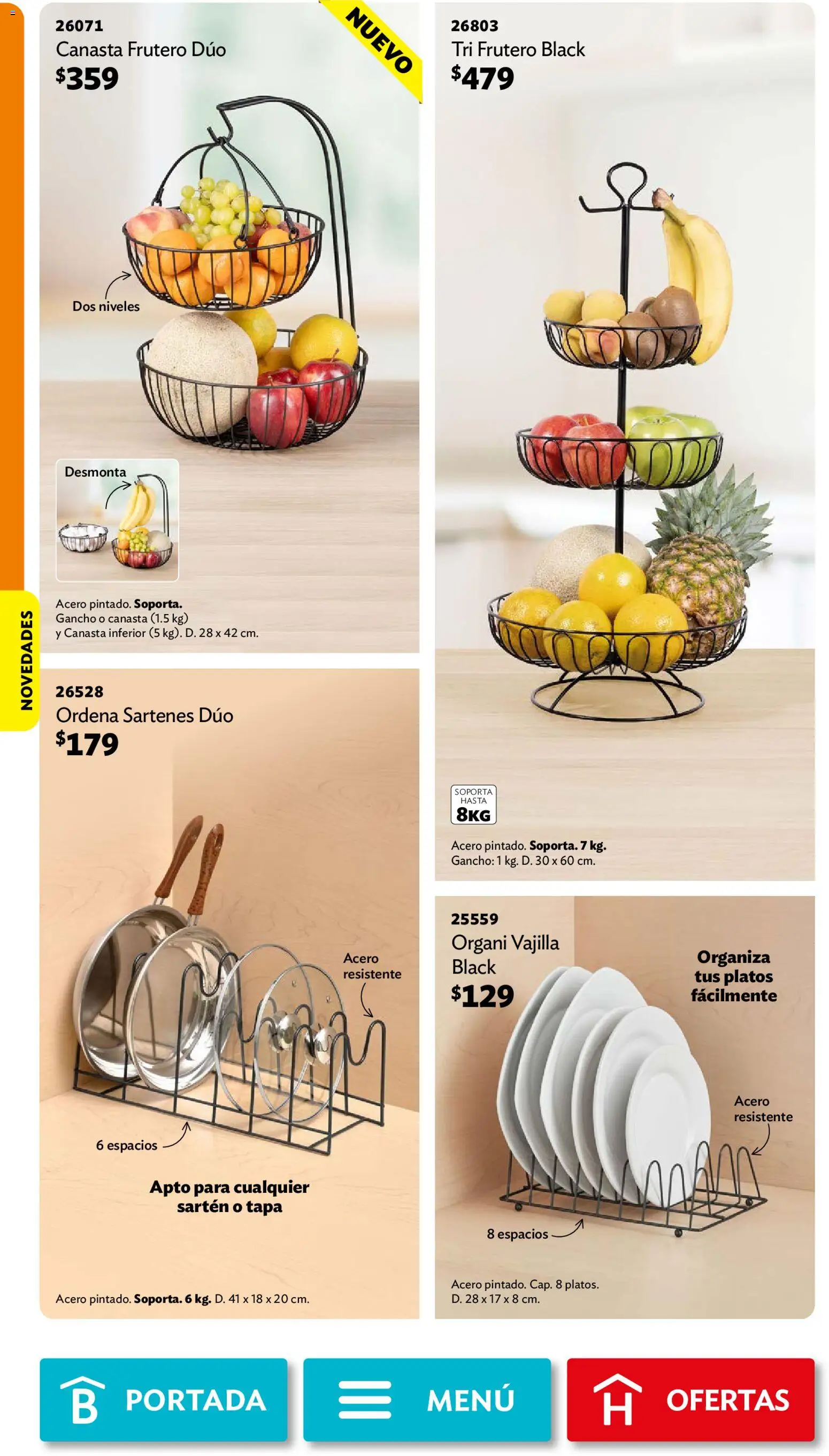 Nuevas ofertas de Betterware válidas en toda la República Mexicana desde el 31/08/2026. ¡Encuentra las mejores ofertas en Betterware campaña 9 2026! | Página: 34 | Productos: Frutero, Vajilla, Canasta, Sartén